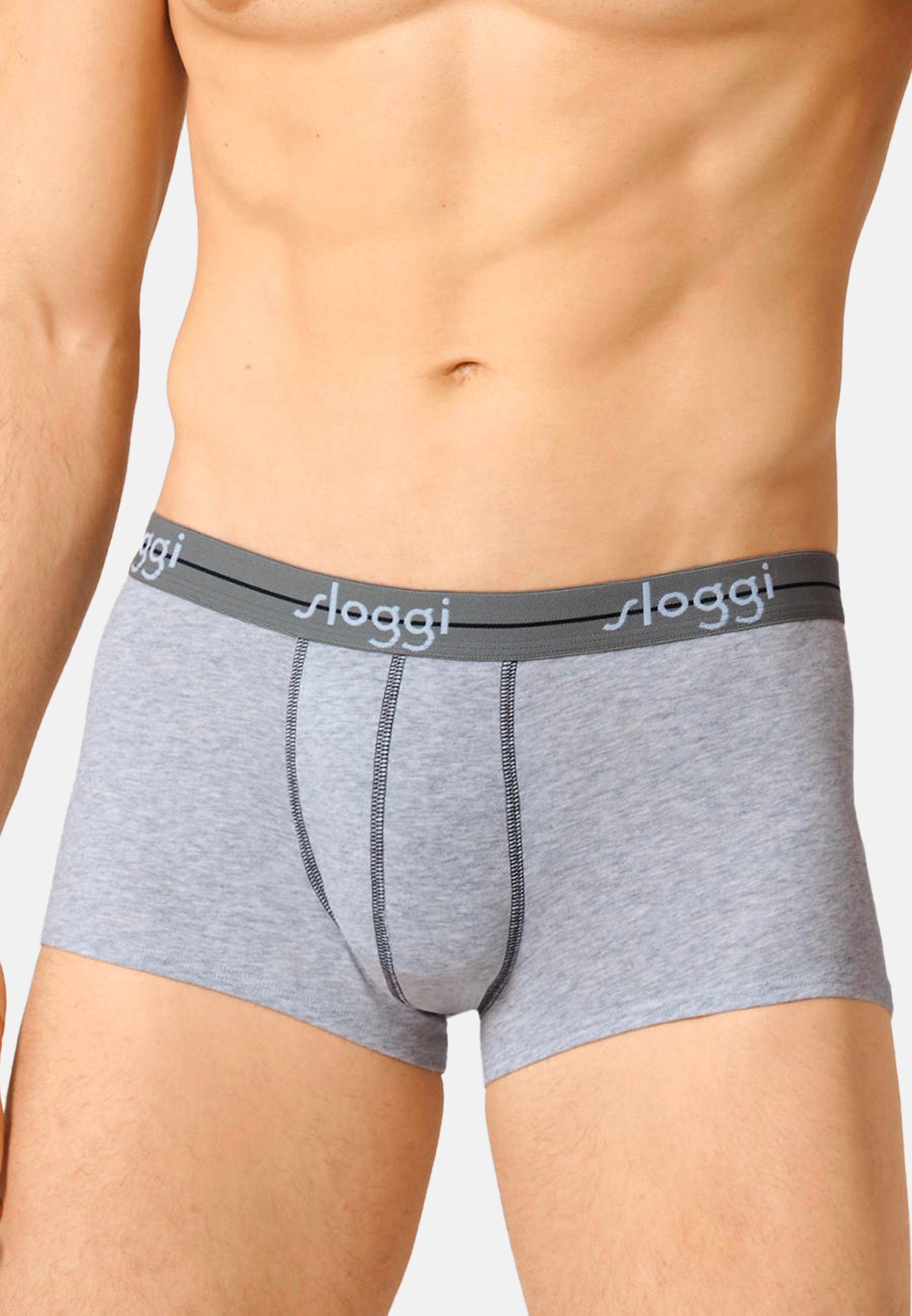 Sloggi Retro Boxer 6er Pack Ohne weiches - / Grey Extra 6-St) Baumwolle Taillenband Hipster Combination - - Pant (Spar-Set, Eingriff Start