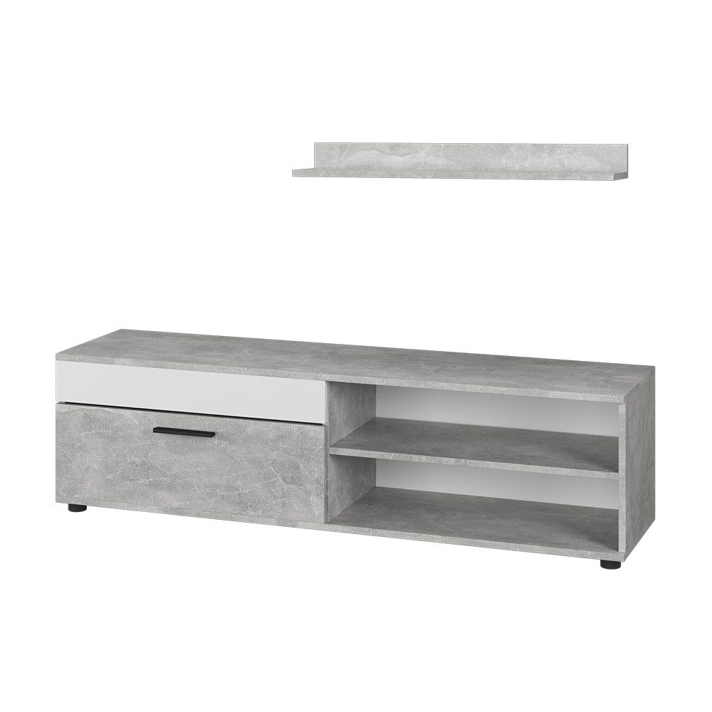 Vicco Wohnwand Berno, Beton/Weiß, mit 1 günstig online kaufen
