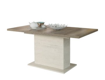 expendio Wohnzimmer-Set Durio 40, (Spar-Set, 5-St), Pinie weiss 160(200)x90 cm mit Synchronauszug