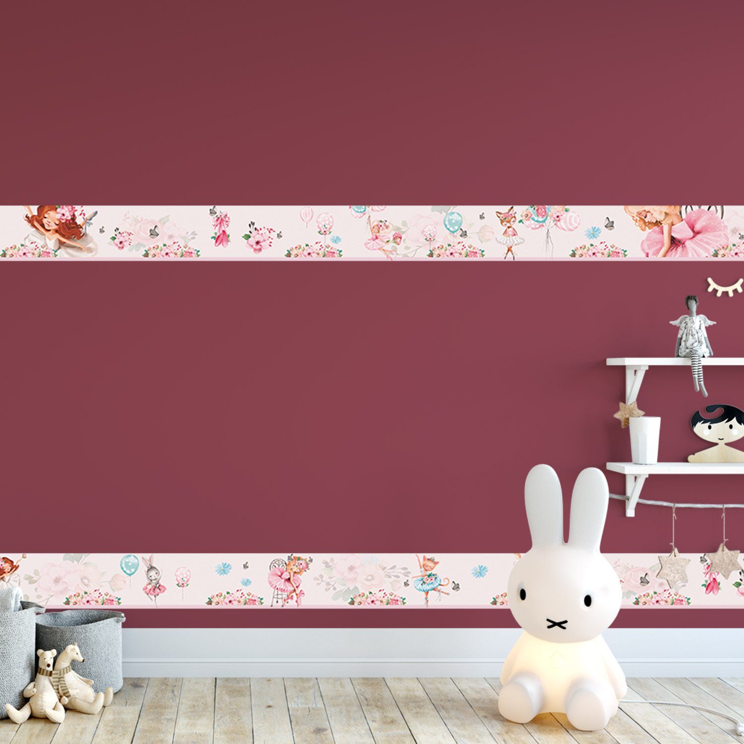 Sunnywall Bordüre Ballerina (Bordüre - 400 cm), Ballerina, (1 St), hochwertige 200 g/m² Vliestapete