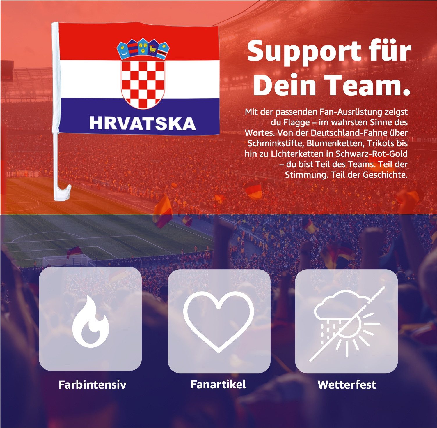 Dekotalent® Flagge 2x Autofahnen Adler Autoflagge Kroatien Auto Autofahne Fahne Flagge (2-St)