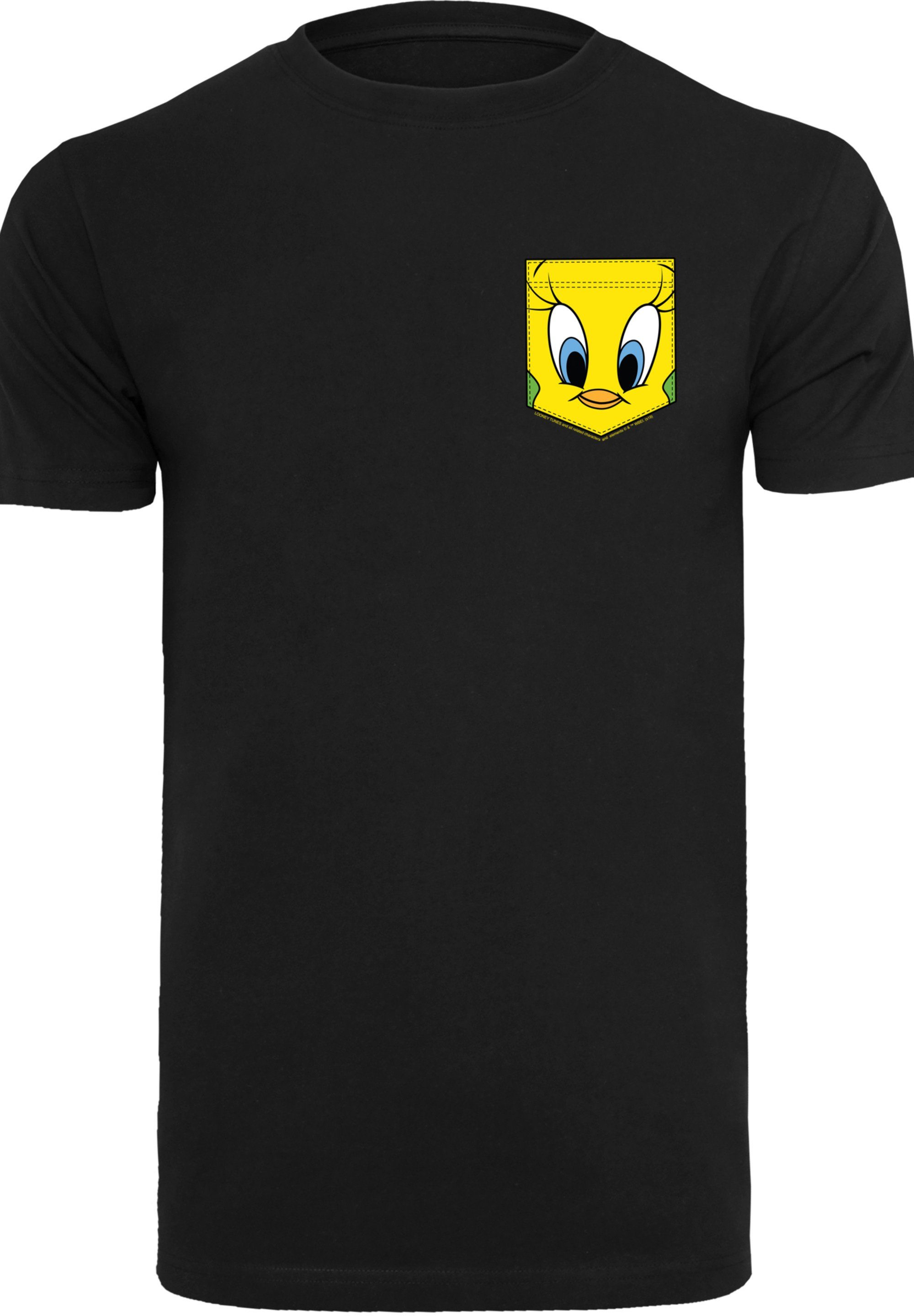 F4NT4STIC T-Shirt Looney Tunes Print Tweety schwarz Pie Pocket Faux