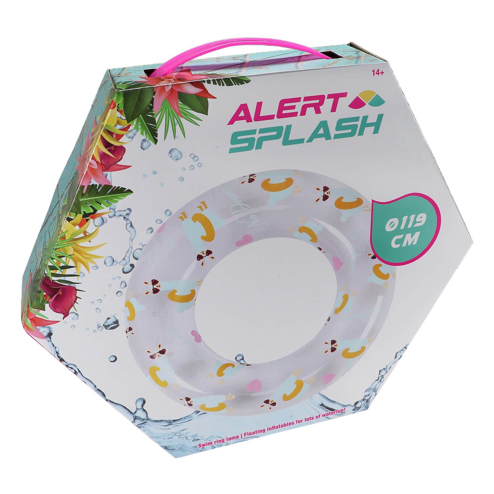 Alert Schwimmring Schwimmring Lama 119 cm XL Schwimmreifen Alert Splash