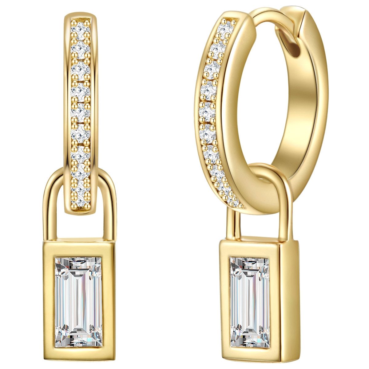 Glanzstücke München Paar Серьги-кольца Set: GSM1235 (2-tlg), Серьги-кольца Sterling Silber gelbgold Zirkonia weiß