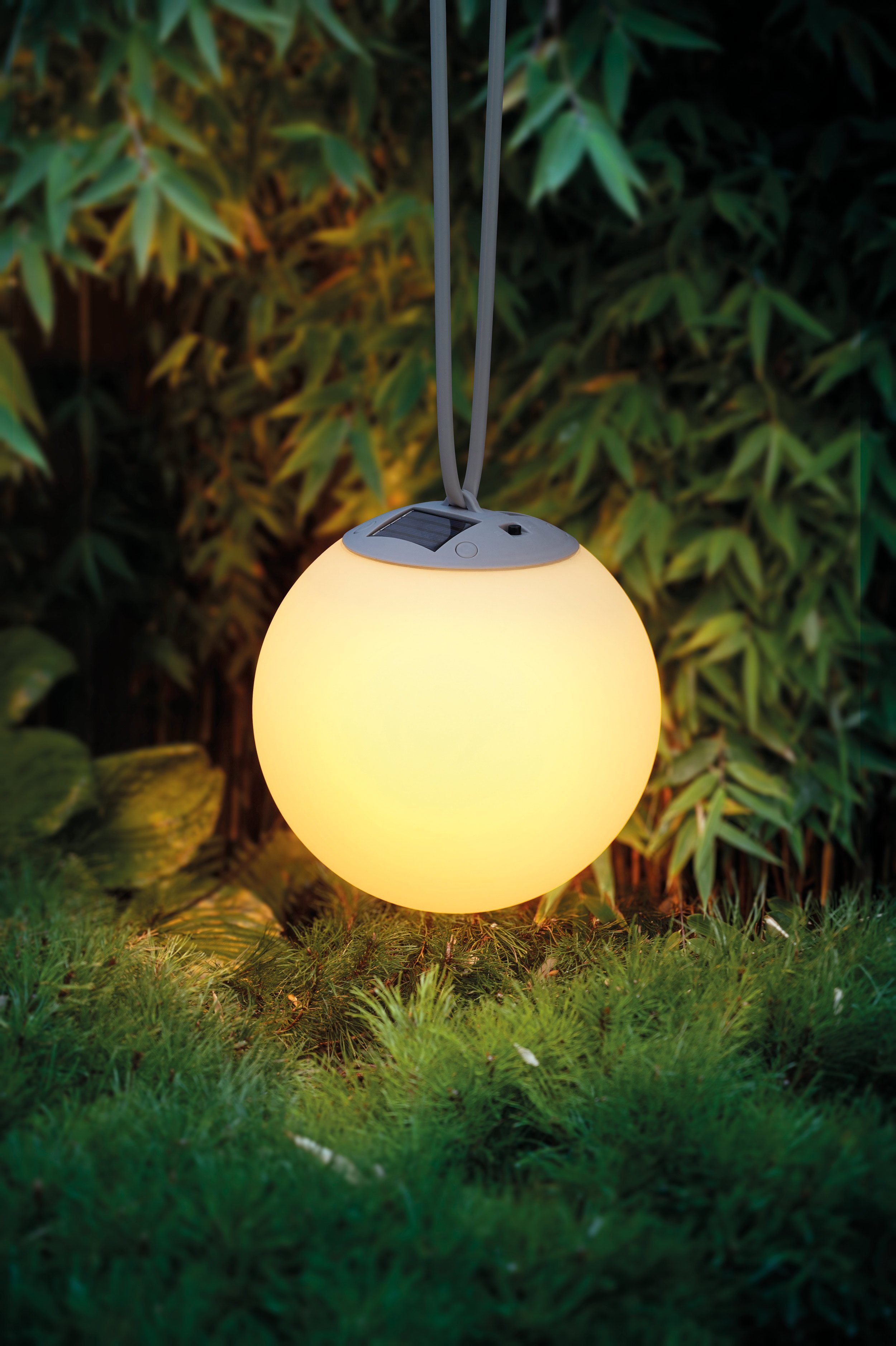 RGB Solarleuchte Kugelleuchte, solarbetrieben, Hängende wetterfest, Ø LED mit integriert, Gardenstyle warmweiß ca. kabellos, Solar Solarlampe in fest 20 cm, und LED Farbwechsel, IC Milchglas-Optik automatischem