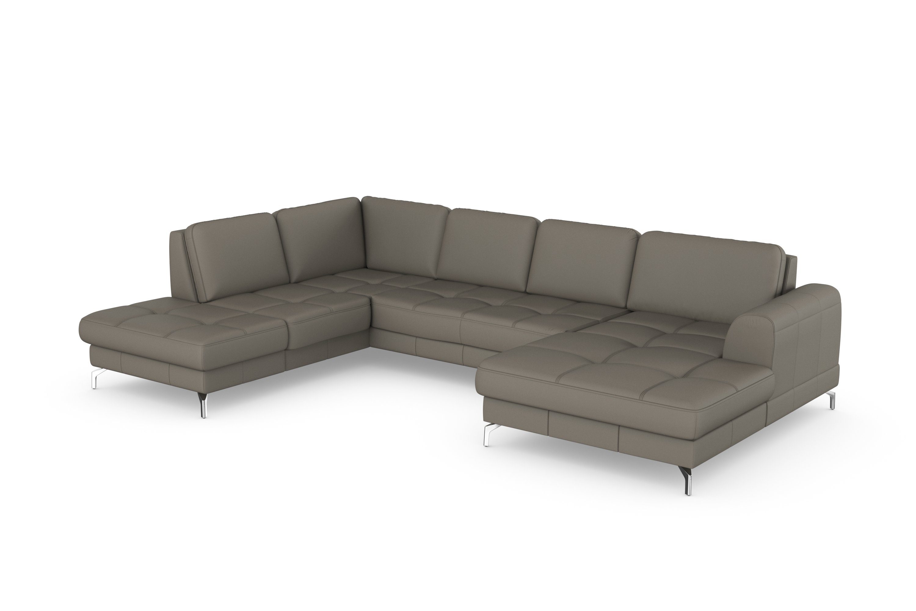 sit&more Wohnlandschaft Bendigo U-Form, inklusive Sitztiefenverstellung, Bodenfreiheit 12 cm, in 2 Fußfarben