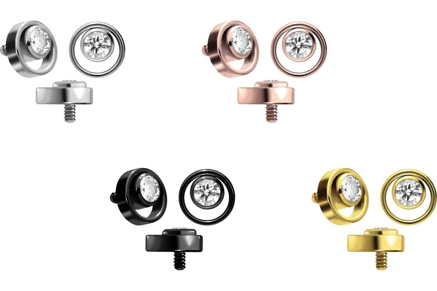 PIERCINGLINE Piercing-Set Titan Schraubaufsatz mit Außengewinde RING + KRIS günstig online kaufen