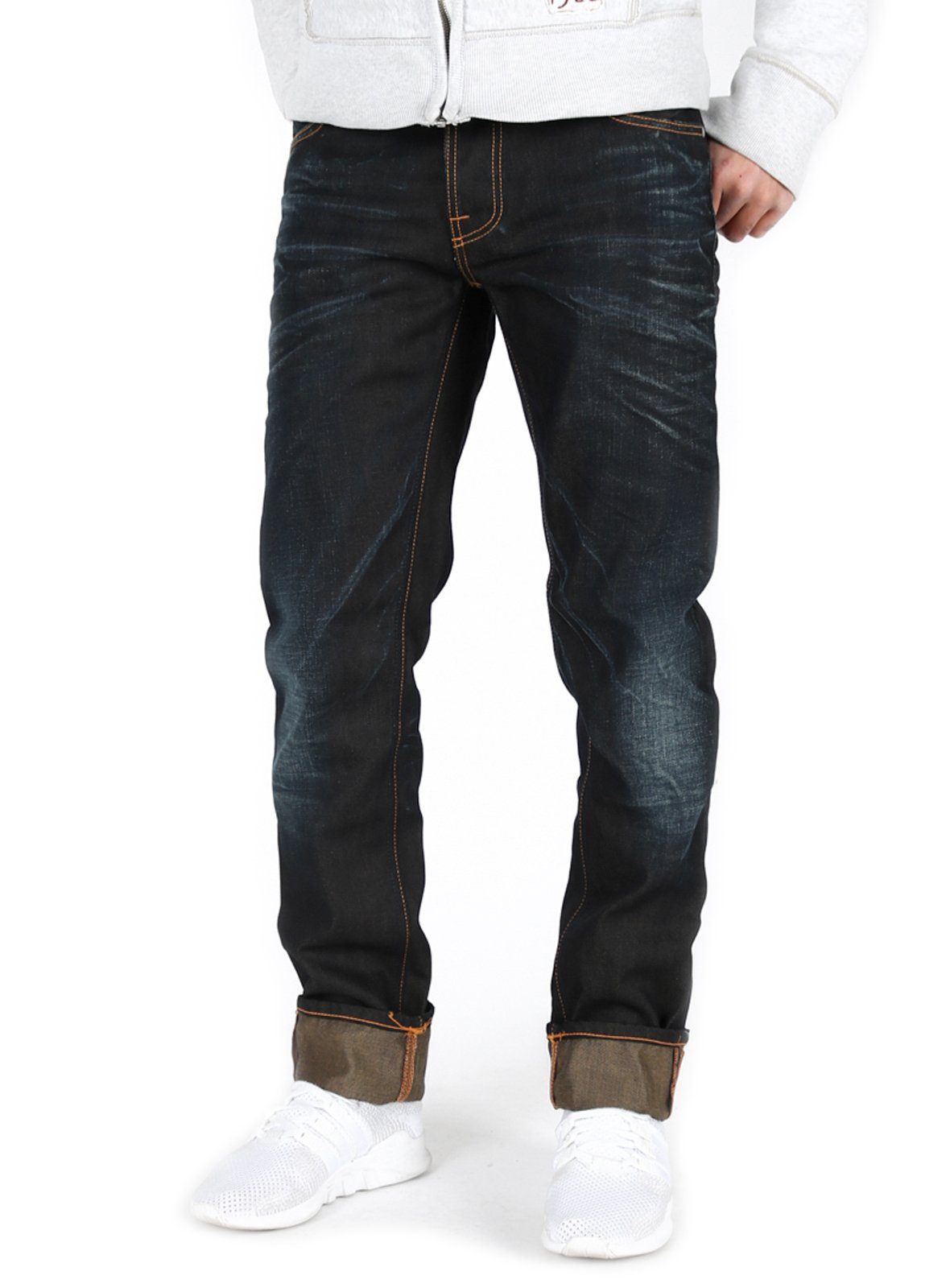 Nudie Jeans Tapered-fit-Jeans Herren Regular Tapered Hose Bio Baumwolle - Big Bengt Night Thunder