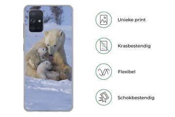MuchoWow Handyhülle Eisbären - Schnee - Weiß, Handyhülle Samsung Galaxy A51 5G, Smartphone-Bumper, Print, Handy