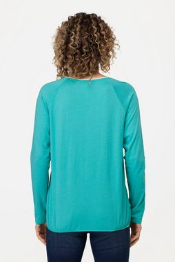 Gina Laura Longshirt Shirt Rundhals Langarm Rücken-Zierpaspel