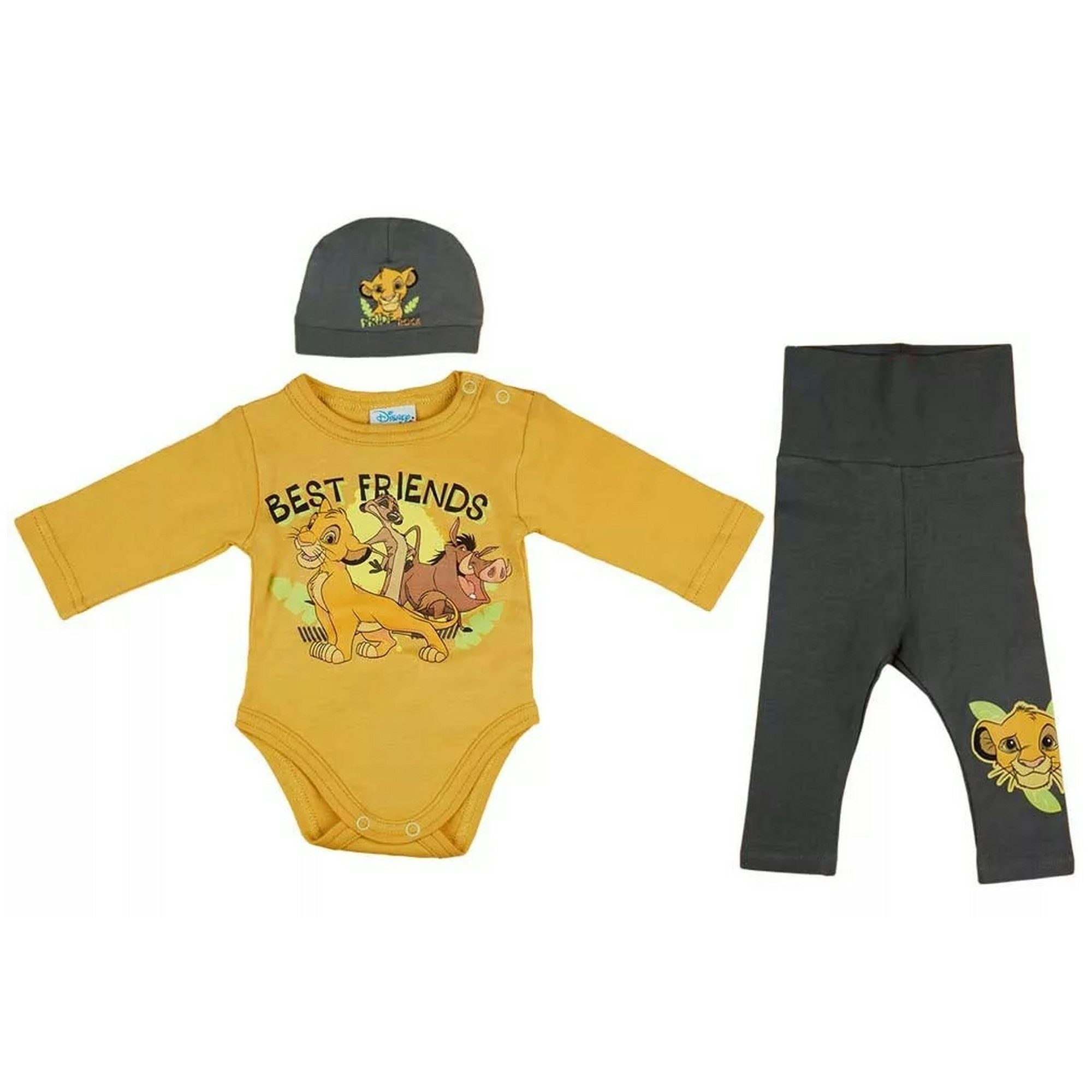 Babybogi Jogginganzug 3-tlg. Disney Babykleidung Set für Jungen  Jogginganzug Body Traininghose Mütze mit König der Löwen
