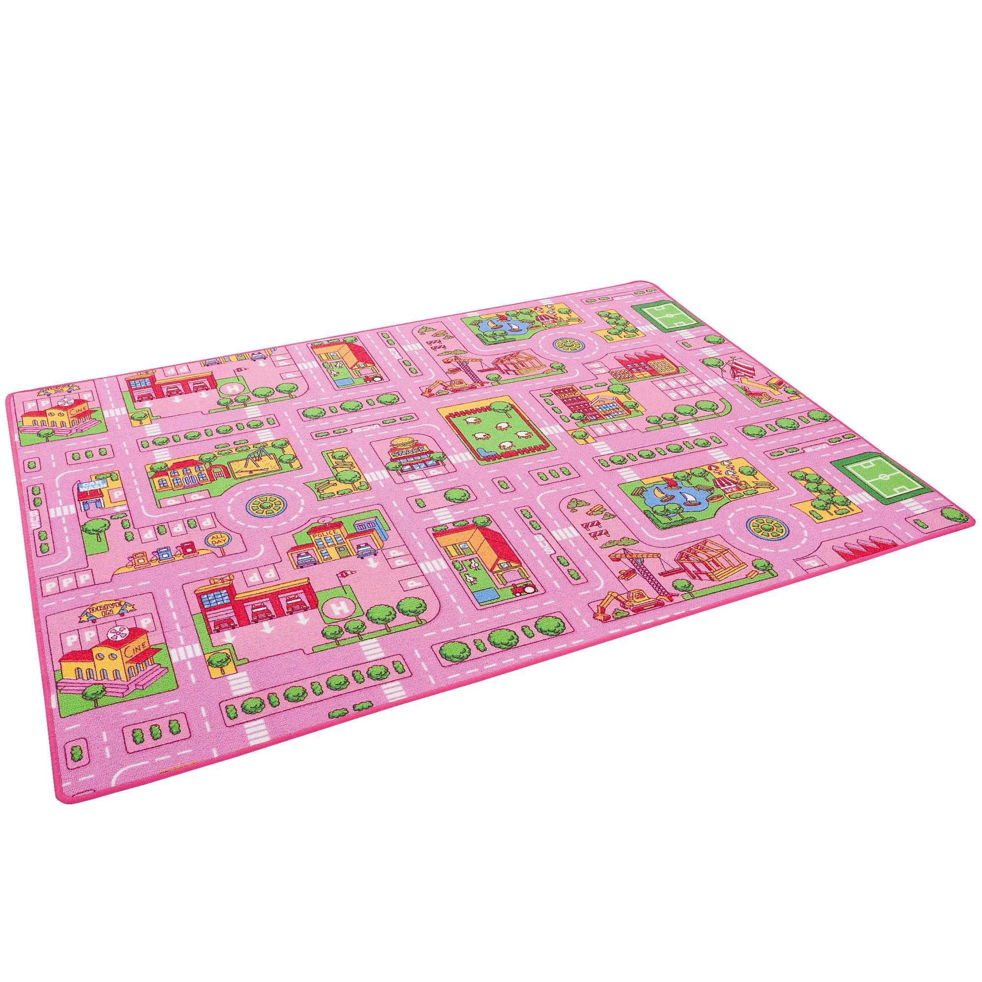 Pergamon Kinderteppich Straßenteppich Beidseitig Girls, Rechteckig, Höhe: 6 mm