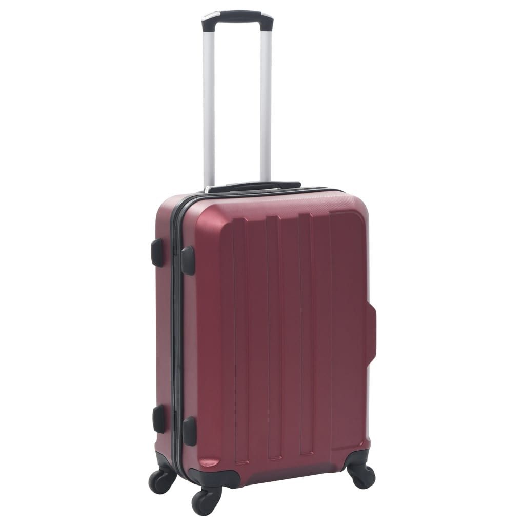 vidaXL Hartschalen-Trolley Hartschalen-Trolley-Set 3 Stk. Weinrot ABS