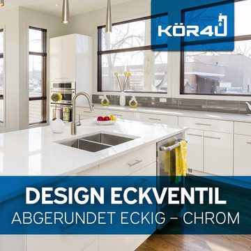 kör4u Absperrventil kör4u Design Eckventil 1/2" x 3/8" abgerundet eckig chrom