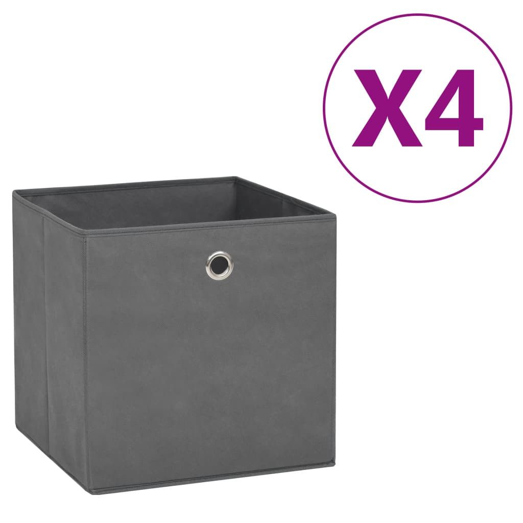 Aufbewahrungsbox Aufbewahrungsboxen 4 Stk Vliesstoff 28x28x28 cm Grau