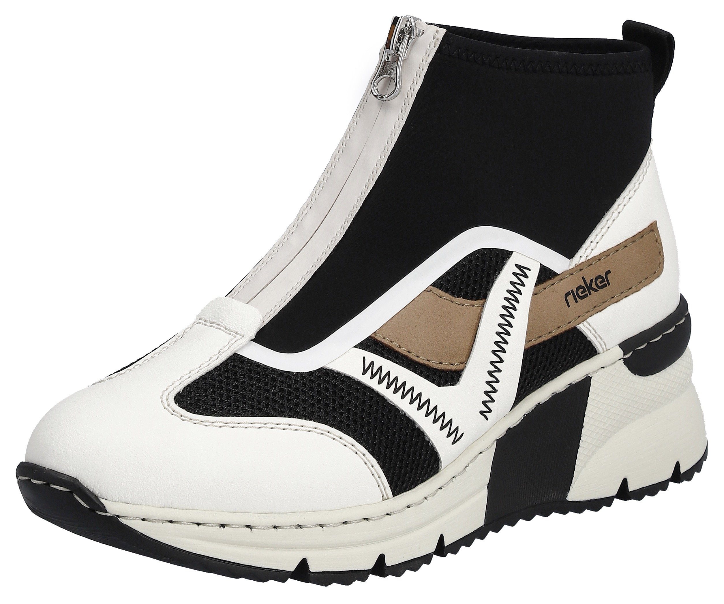 Rieker Schlupfboots, Keilabsatz, Sneaker, High Top-Sneaker mit modischen Ziernähten