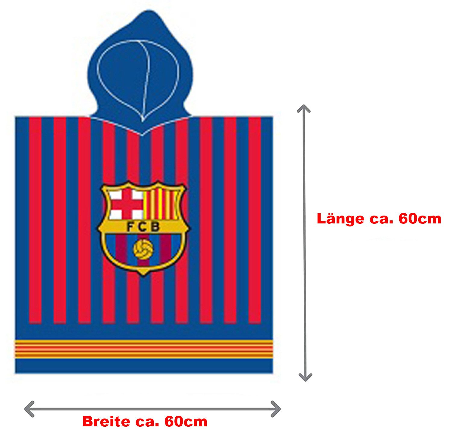 BERONAGE Kapuzenhandtuch FC Barcelona Kinder Kapuzen Bade-Poncho 60x120 cm günstig online kaufen