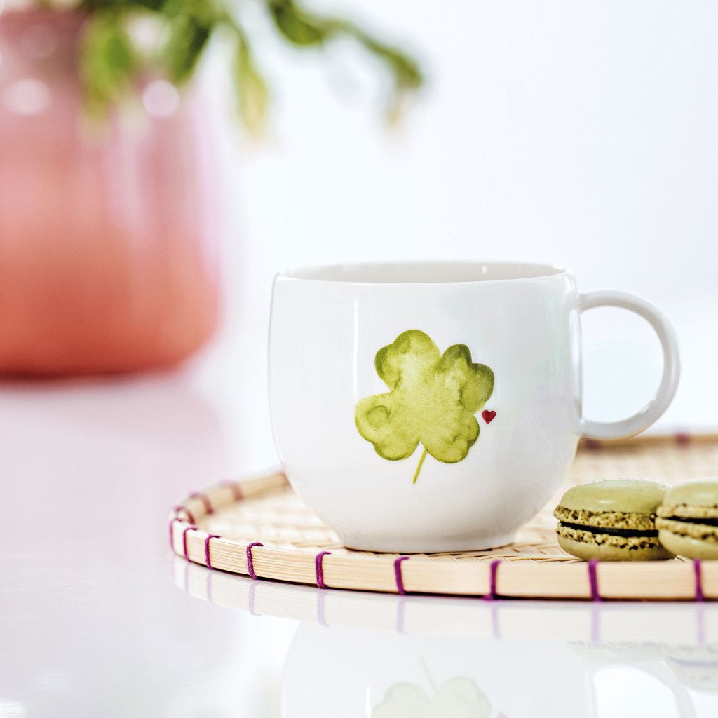 like. by Villeroy & Boch Tasse With Love Henkelbecher Good Luck 290 ml, 1-tlg., Porzellan, Premium Porcelain, mikrow.- & spülm.sicher, Made in Germany