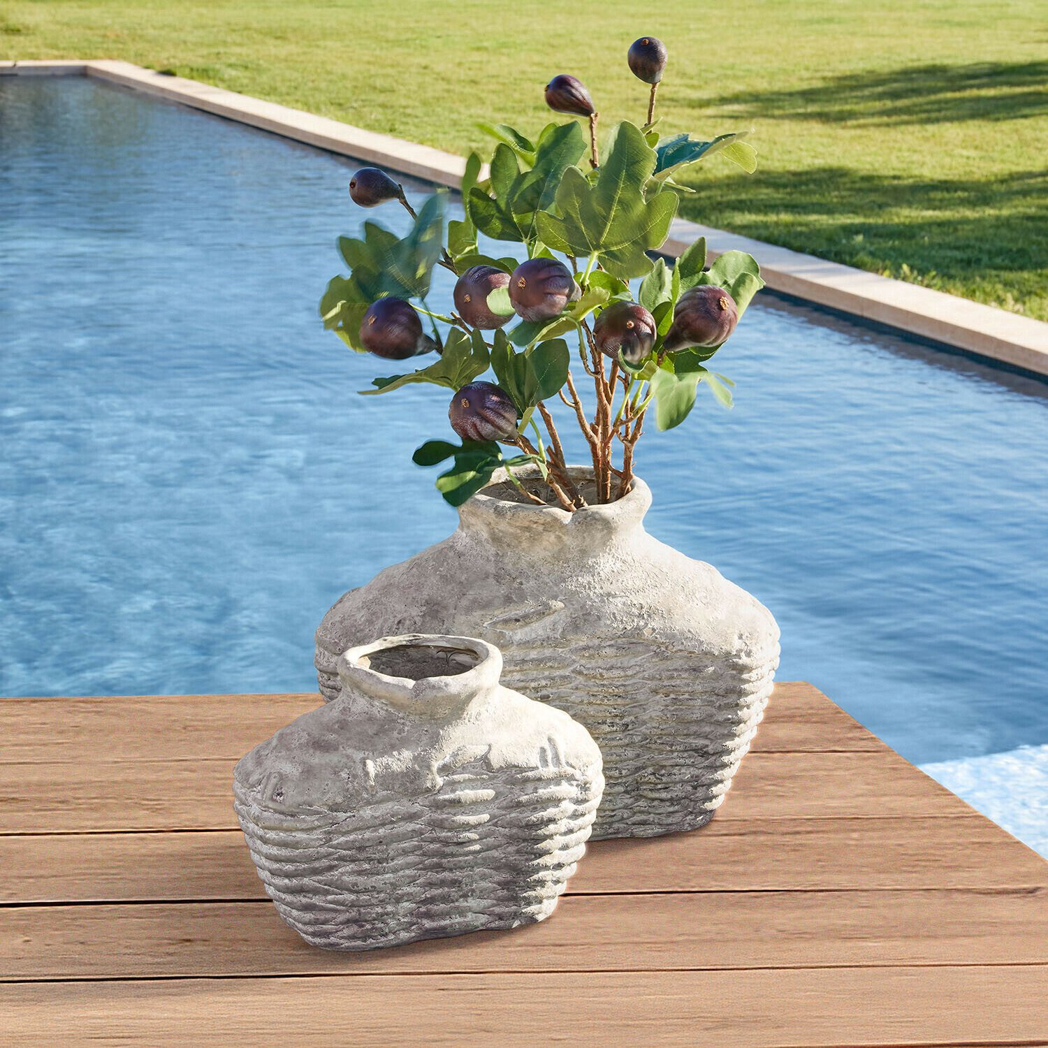 Mirabeau Übertopf Vase 2er Set Orlaithea antikbeige