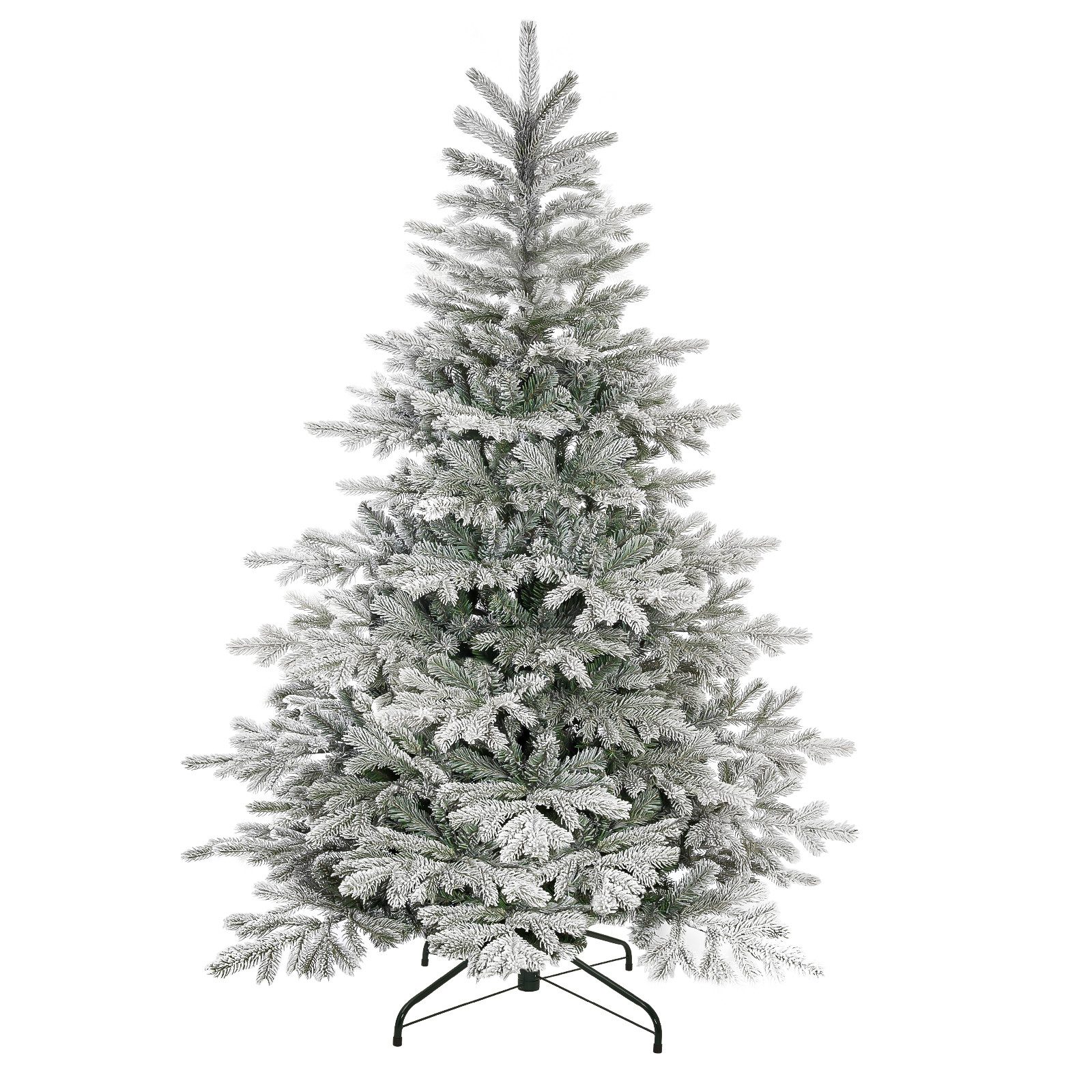 Yorbay Künstlicher Weihnachtsbaum Künstlicher Christbaum, mit Schnee, Metallständer