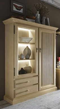 Casamia Wohnzimmer-Set Wohnwand 4-teilig Glasitrine-TV-Schrank-Highboard-Wandboard Casapino