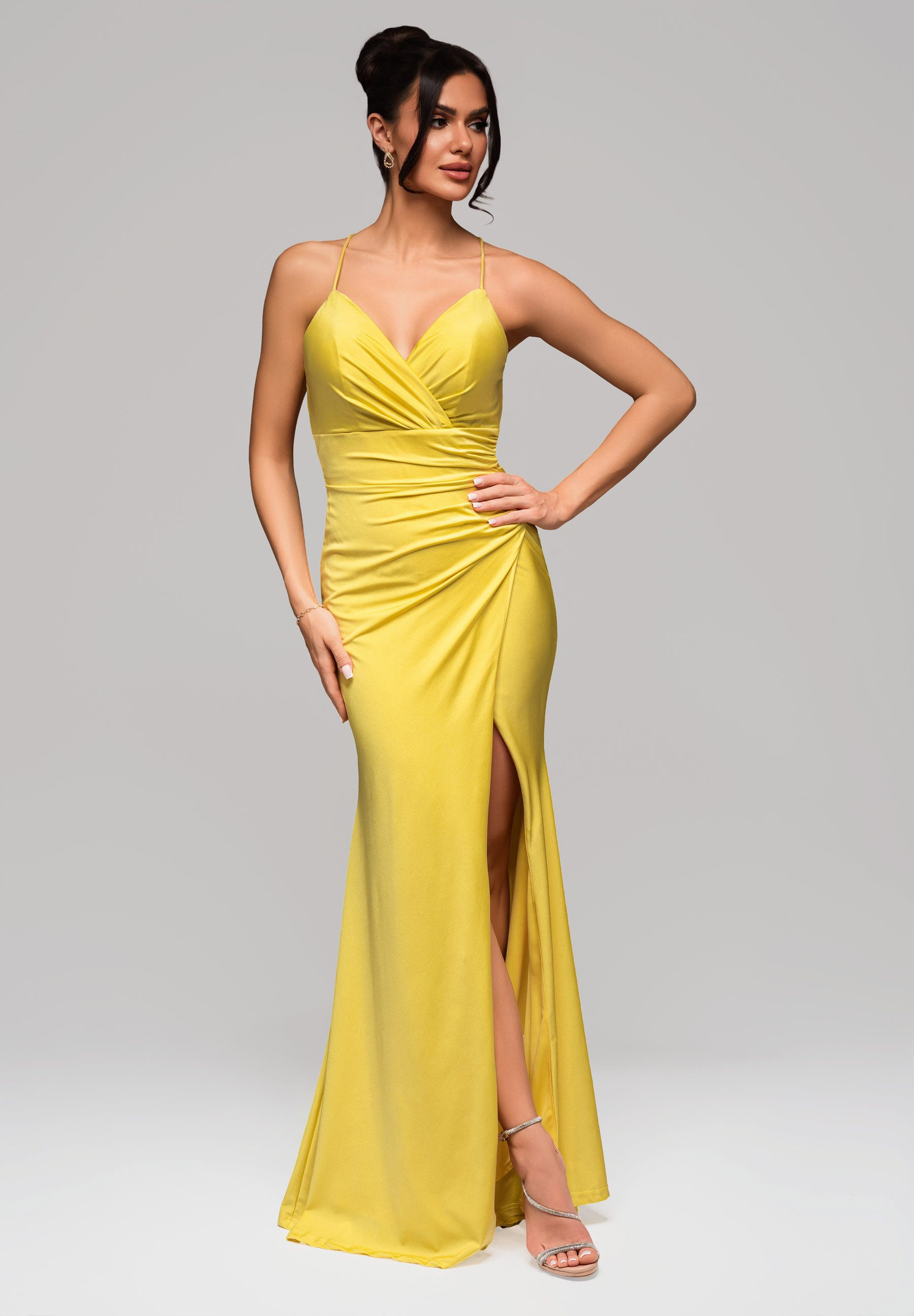 OMBRE Abendkleid Elegantes Abendkleid mit Beinschlitz Beinschlitz