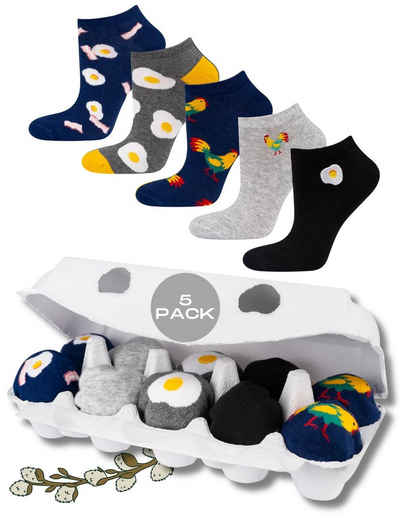 Soxo Socken Ostern Geschenke Für Männer und Frauen (Box, 5-Paar, Set) Damen Socken Bunt 2 Größen