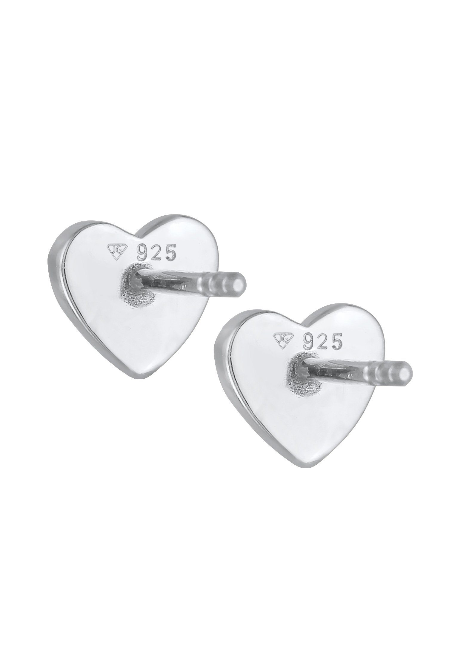 Elli Paar Ohrstecker Herz Liebe Organic Herz 925 Gehämmert Silber