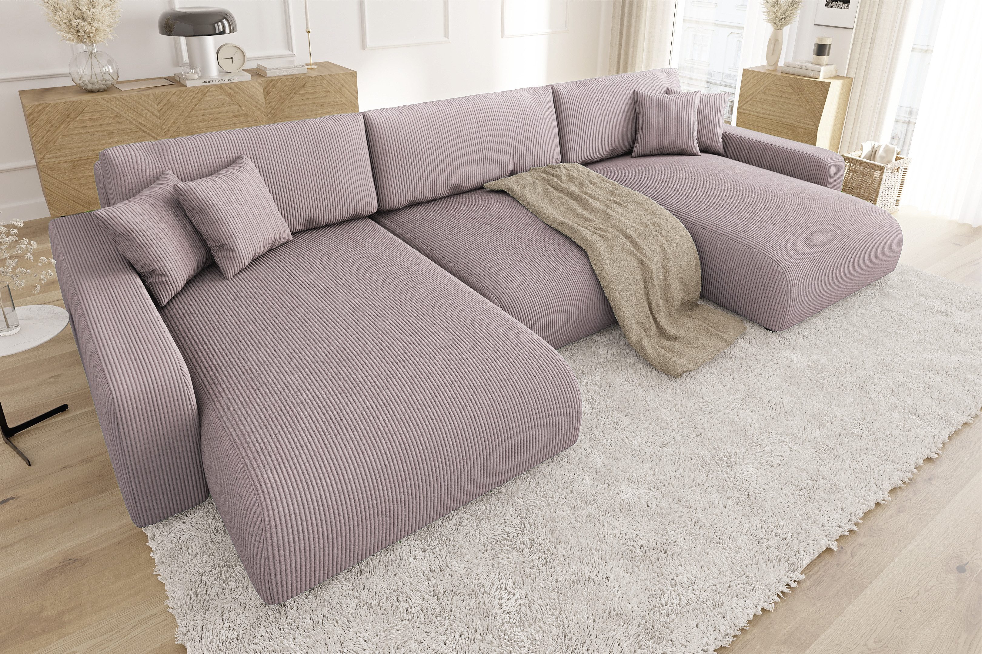 S-Style Möbel Wohnlandschaft Emma mit Schlaffunktion günstig online kaufen