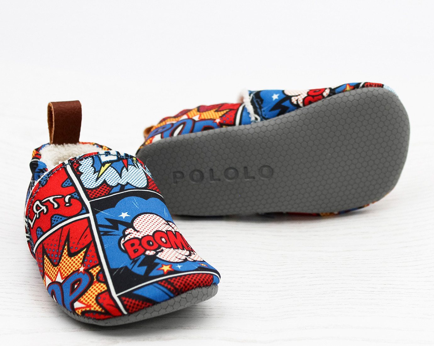 POLOLO Pololo Hausschuhe Barfußschuhe Krabbelschuhe Seaqual Comic Uni Krabbelschuh