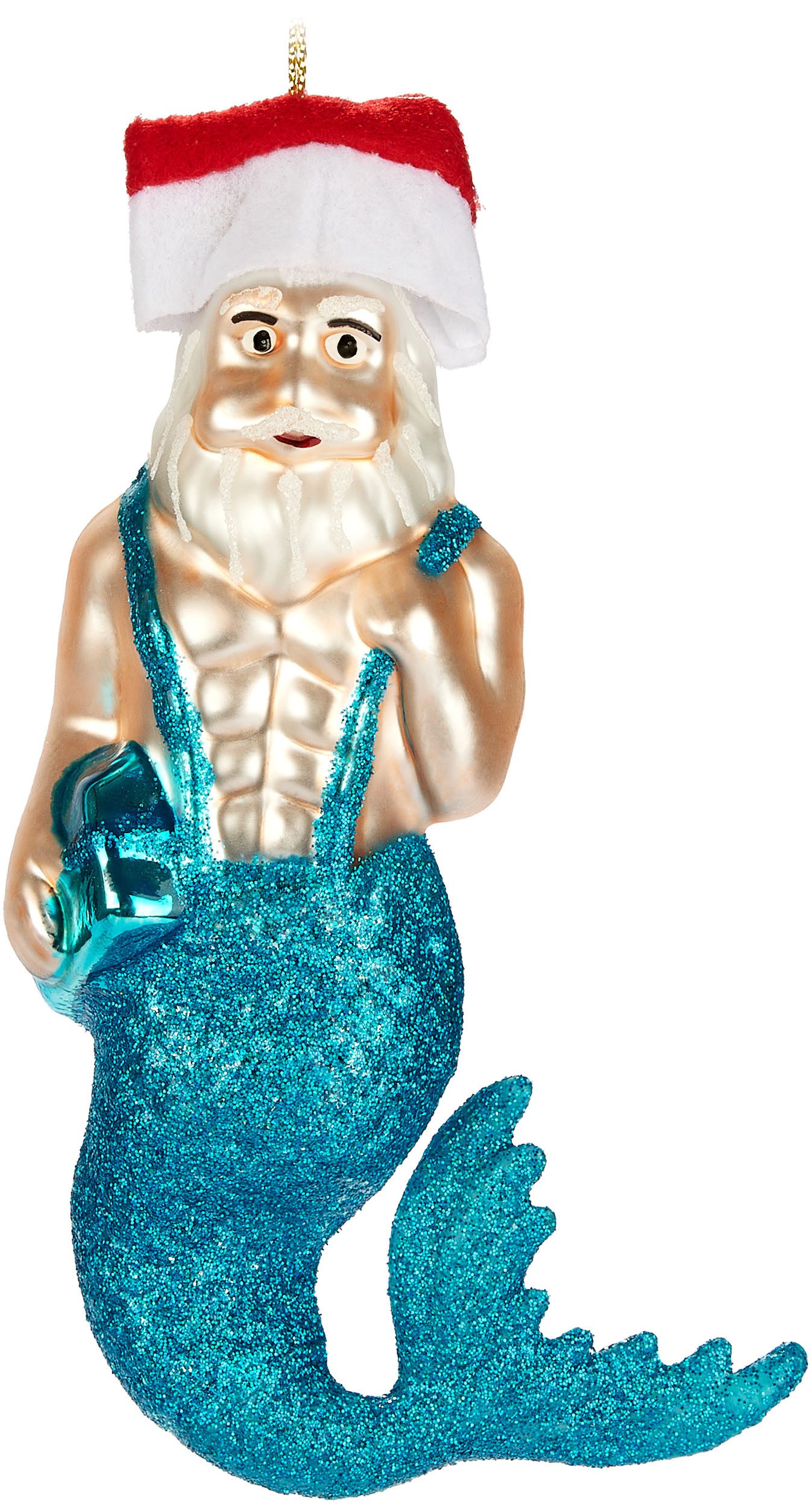 BRUBAKER Weihnachtsbaumkugel Meerjungmann - Handbemalte Weihnachtskugel günstig online kaufen