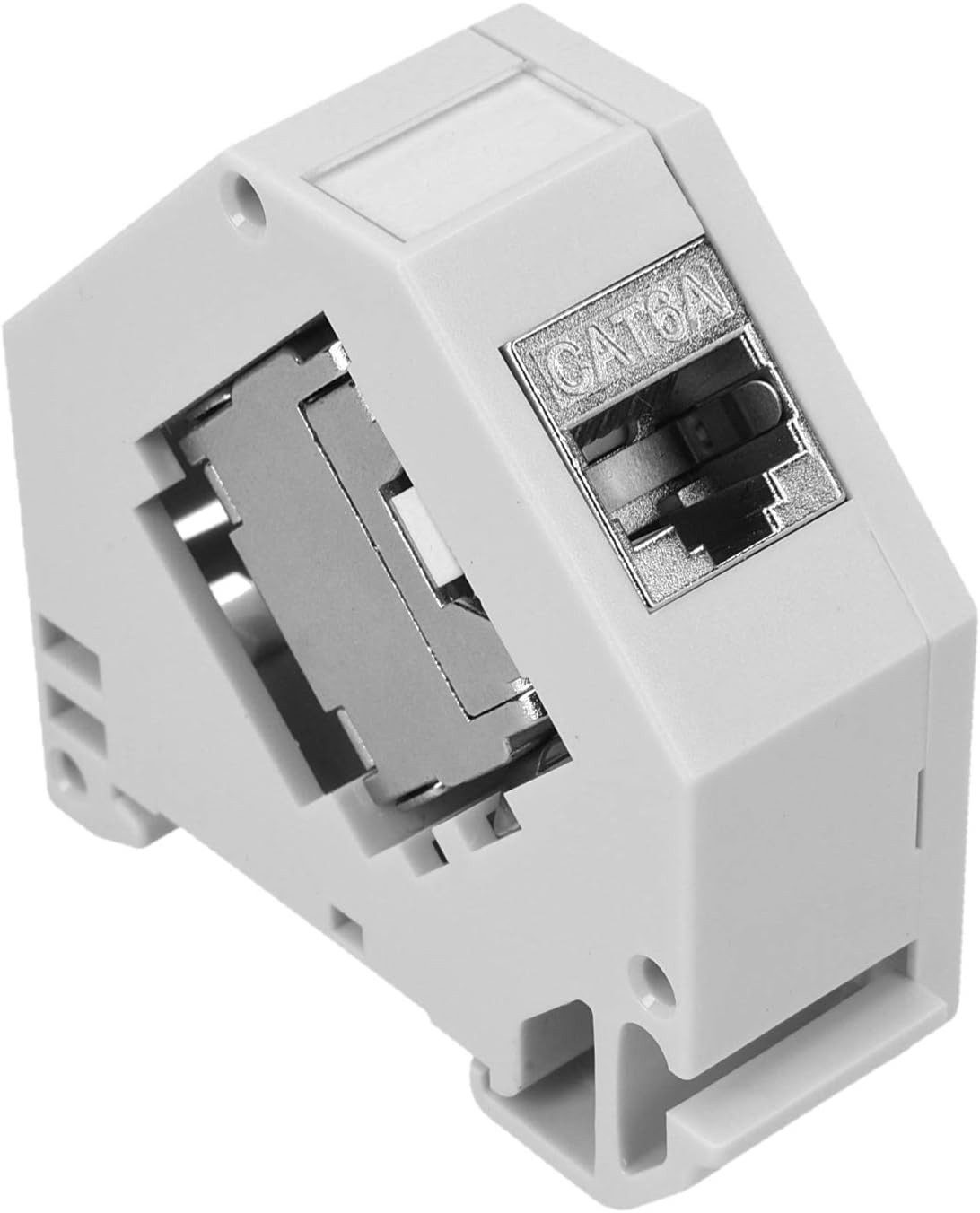 kwmobile Keystone Modul Set mit Hutschienenadapter - 2x CAT 6A Netzwerkkabel, (6.18 cm), Keystone Modul + Hutschienenadapter Set