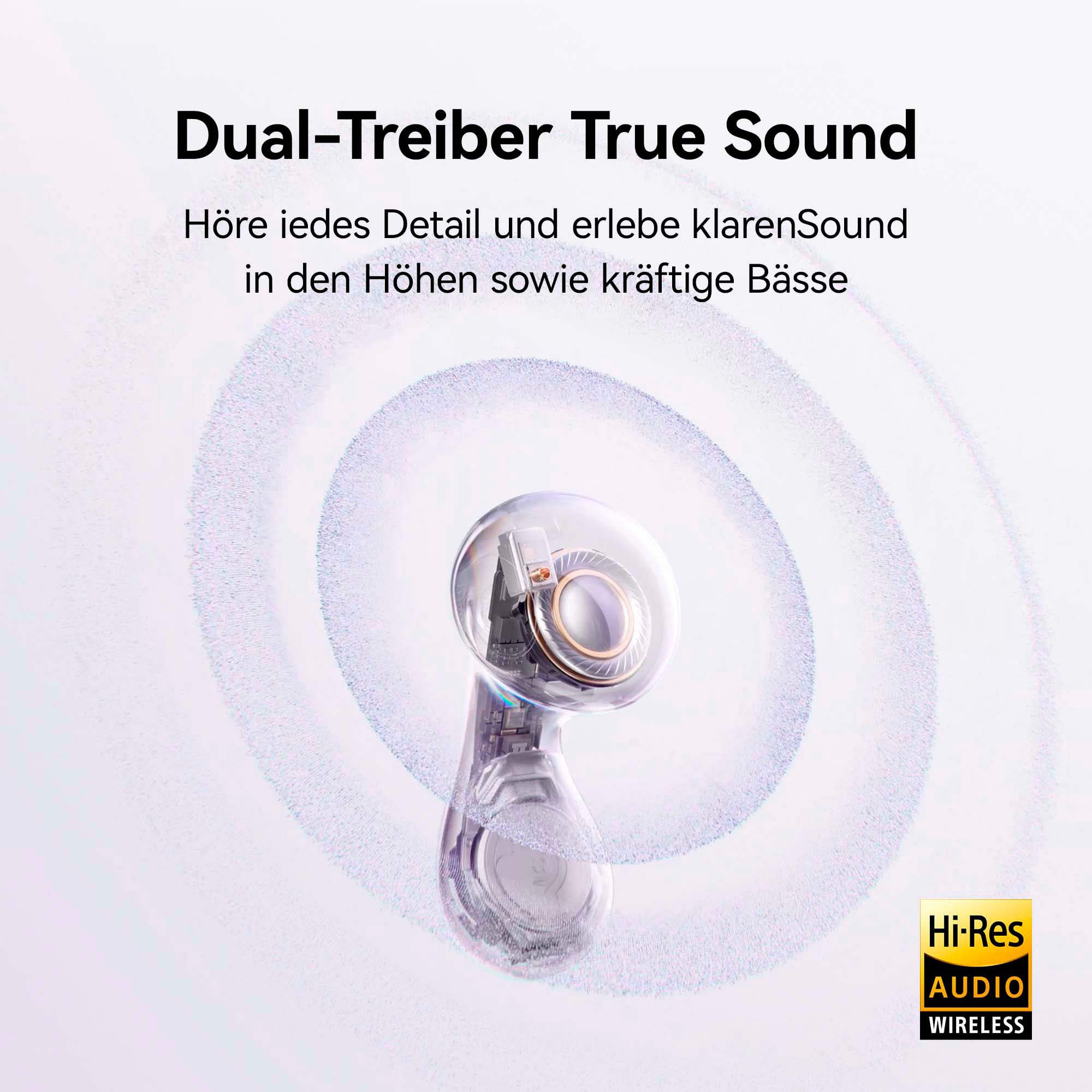 Huawei FreeBuds 6 wireless In-Ear-Kopfhörer (Active Noise Cancelling (ANC), Freisprechfunktion, A2DP Bluetooth, Dual-Lautsprecher, Active Noise Canceling) – Bild 3 von 5