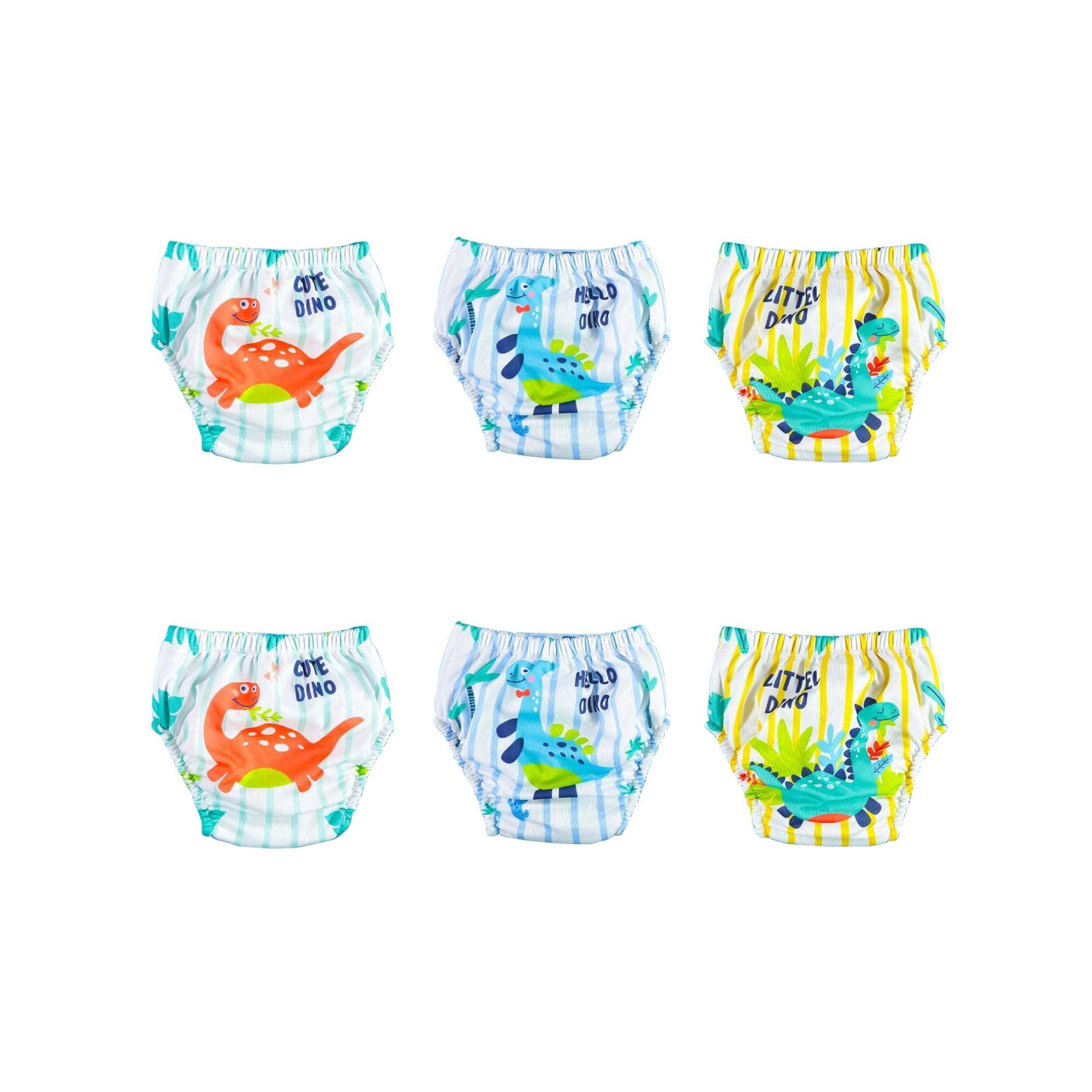 Just2little Stoffwindeln DINO-PARK 6er (80) Pack Wasserdicht Baby Lernwindel Trainerhosen Unter