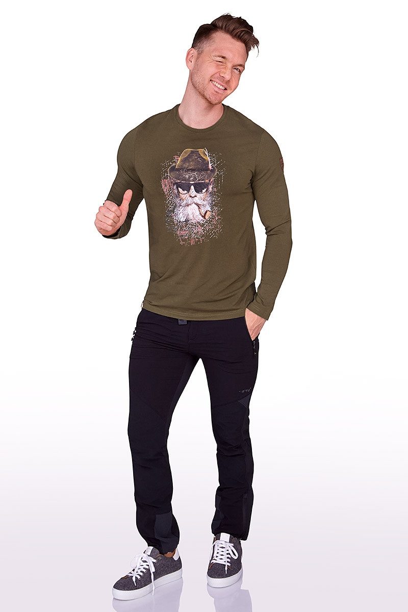 Almgwand Outdoorjacke Longsleeve Herren - SEIDLALM - graumeliert, oliv