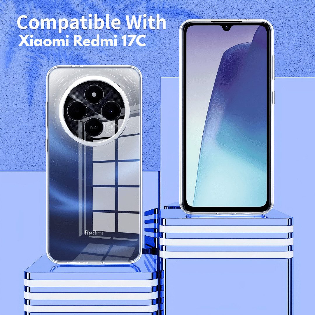 SmartUP Smartphone-Hülle + 2X Schutzglas für Xiaomi Redmi 17C Panzerfolie Display Case Full 9H 6,88, integrierter Kameraschutz, präzise Aussparungen