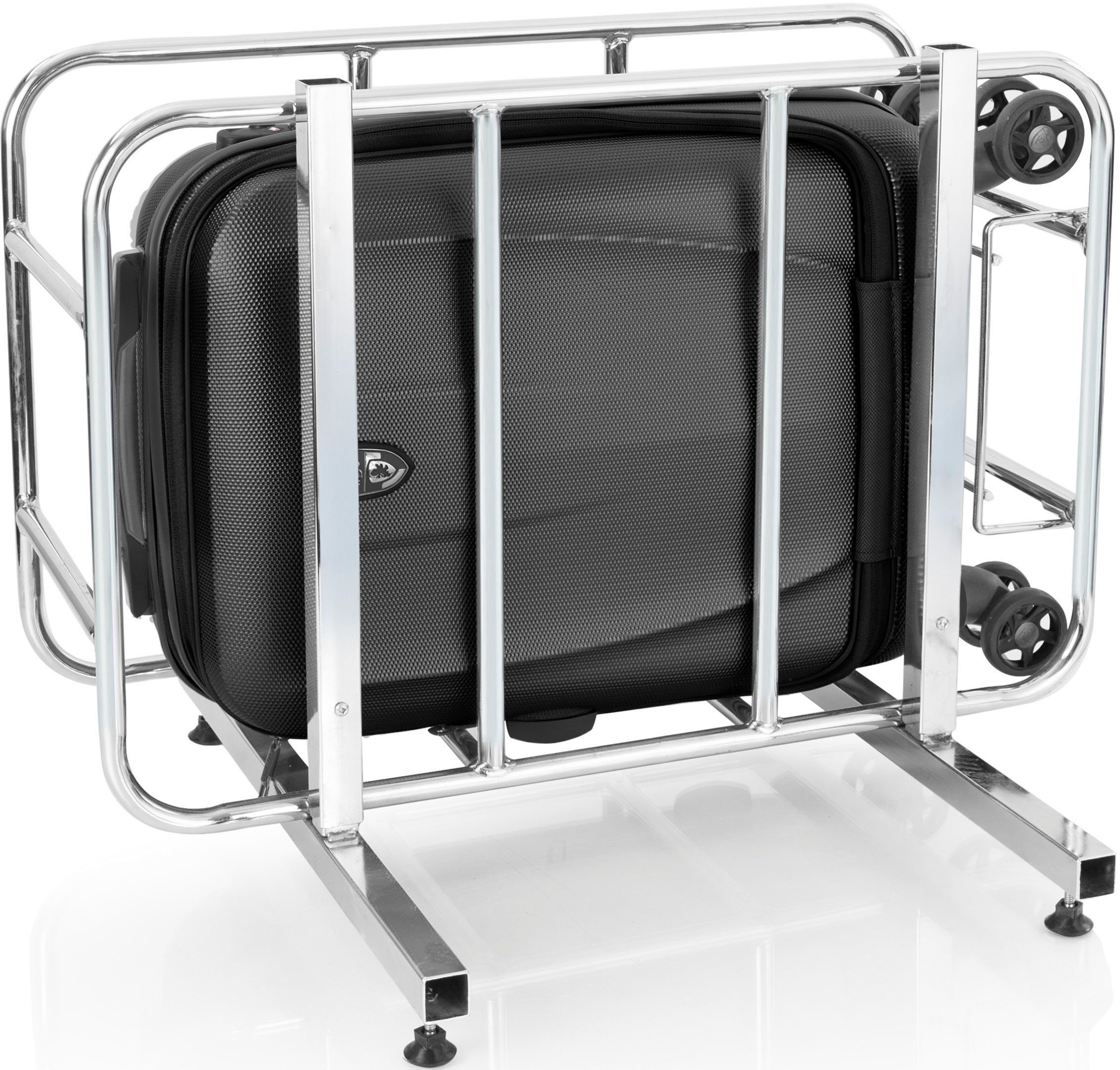 mit Vantage black Frontzugangsfach; 4 mit Rollen, 53 gepolsterter Access, Smart cm, Laptoptasche Heys Hartschalen-Trolley