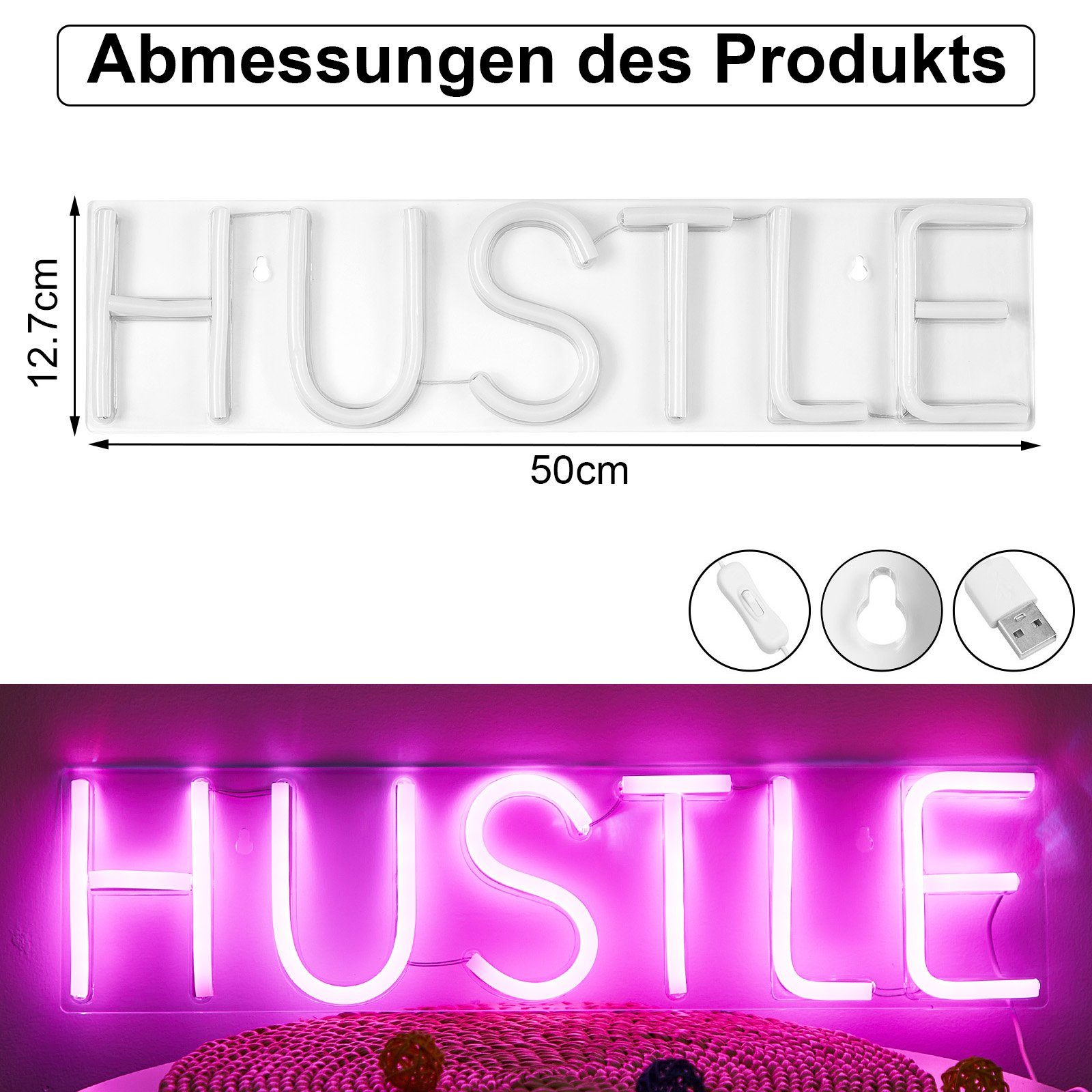 Sunicol Nachtlicht LED Neon Schild Licht Nachtlicht Leuchtreklame Sign Wandleuchte,USB