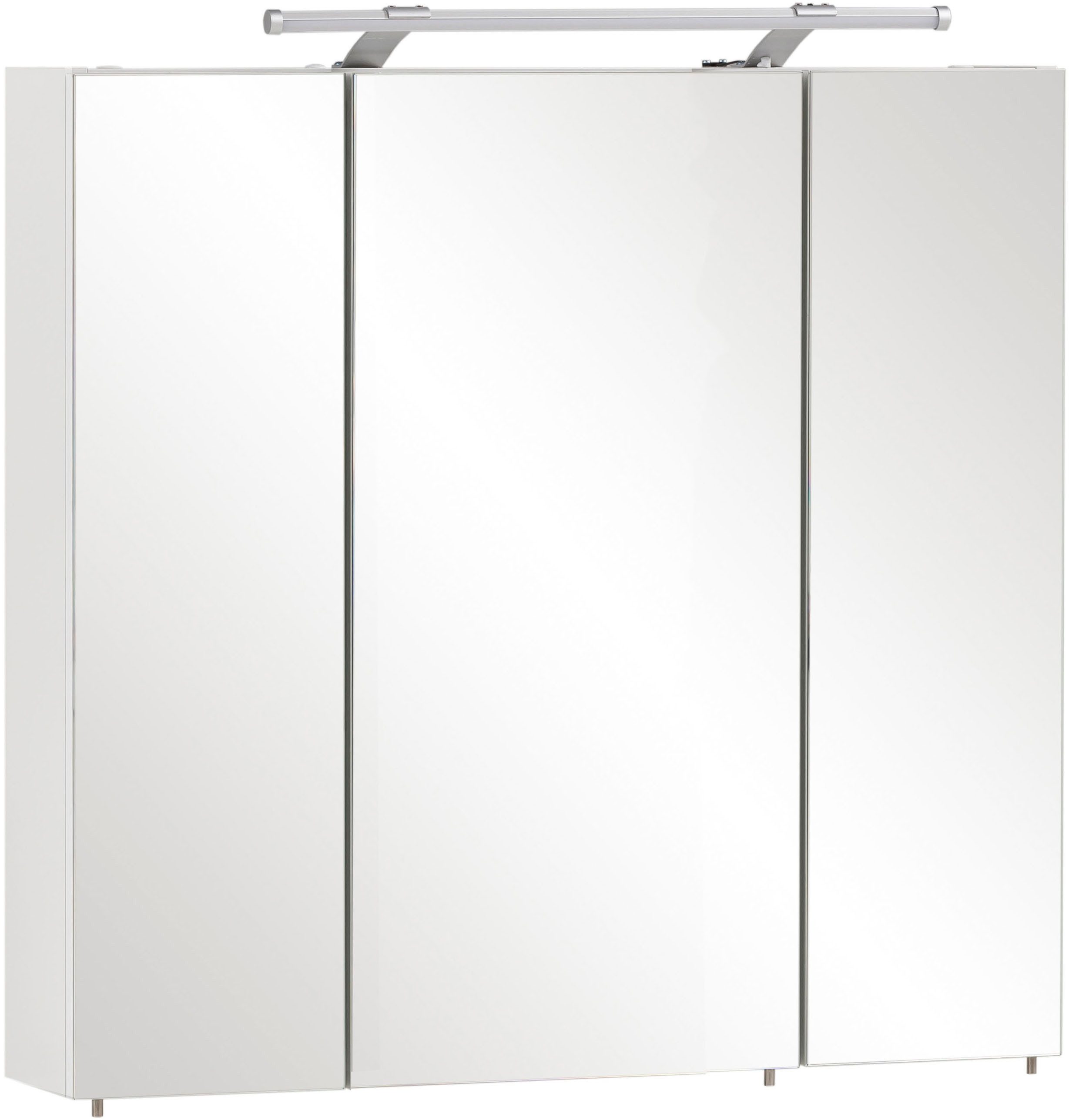 Schildmeyer Spiegelschrank Breite 70 cm, 3-türig, LED-Beleuchtung, Schalter-/Steckdosenbox