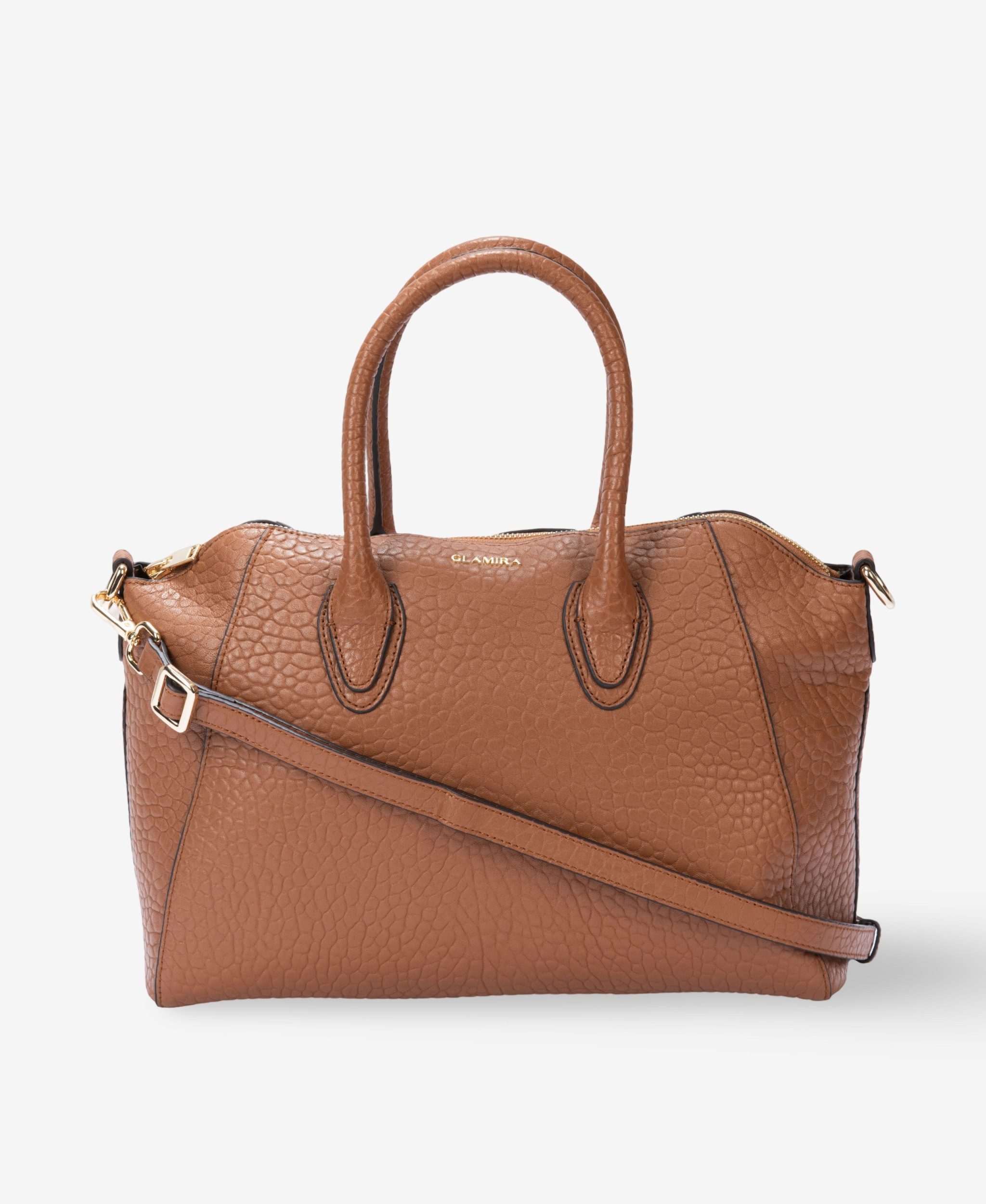 GLAMIRA Handtasche Lysandra Tan Shopper (1-tlg), echt Leder, mit geräumigem Hauptfach