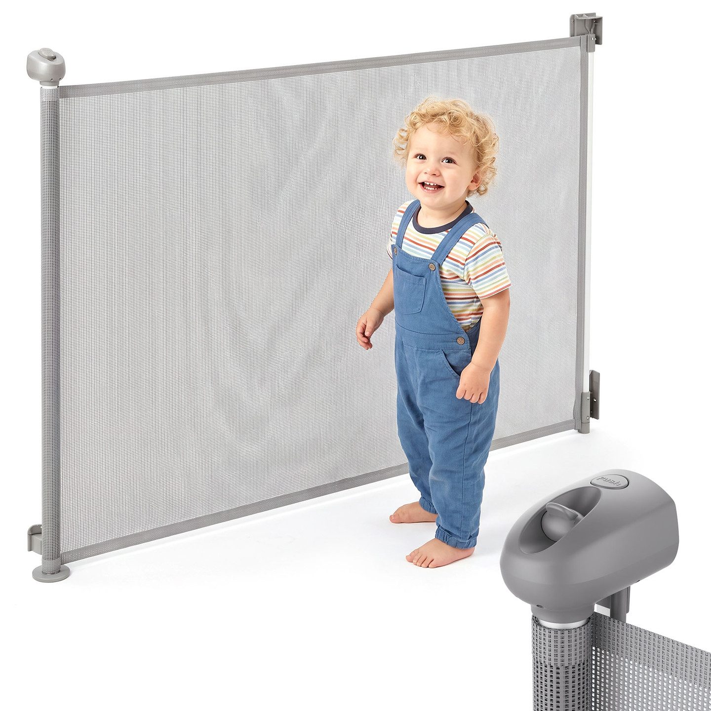 Moby-System Sicherheitsbügel Moby-System Treppenschutzgitter 140 cm Auto Lock Grau