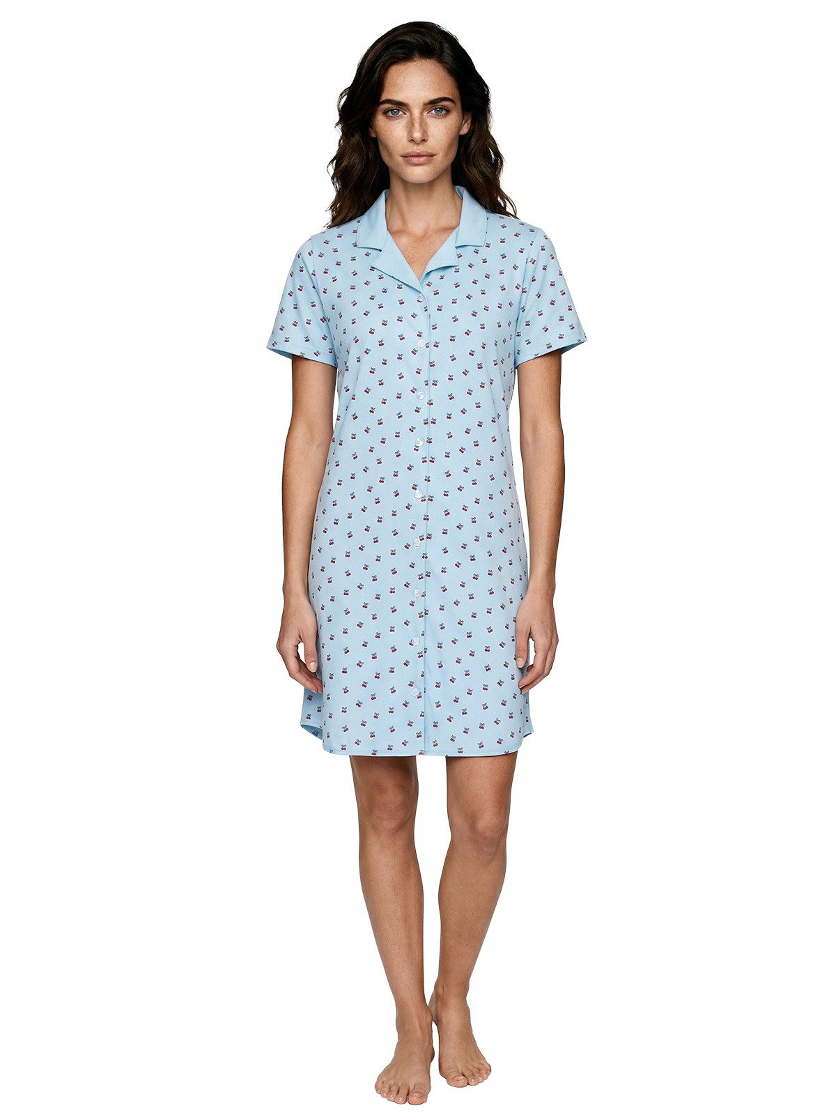 zeitlos Nachthemd Nachthemd Kurzarm - Milla Kirsche