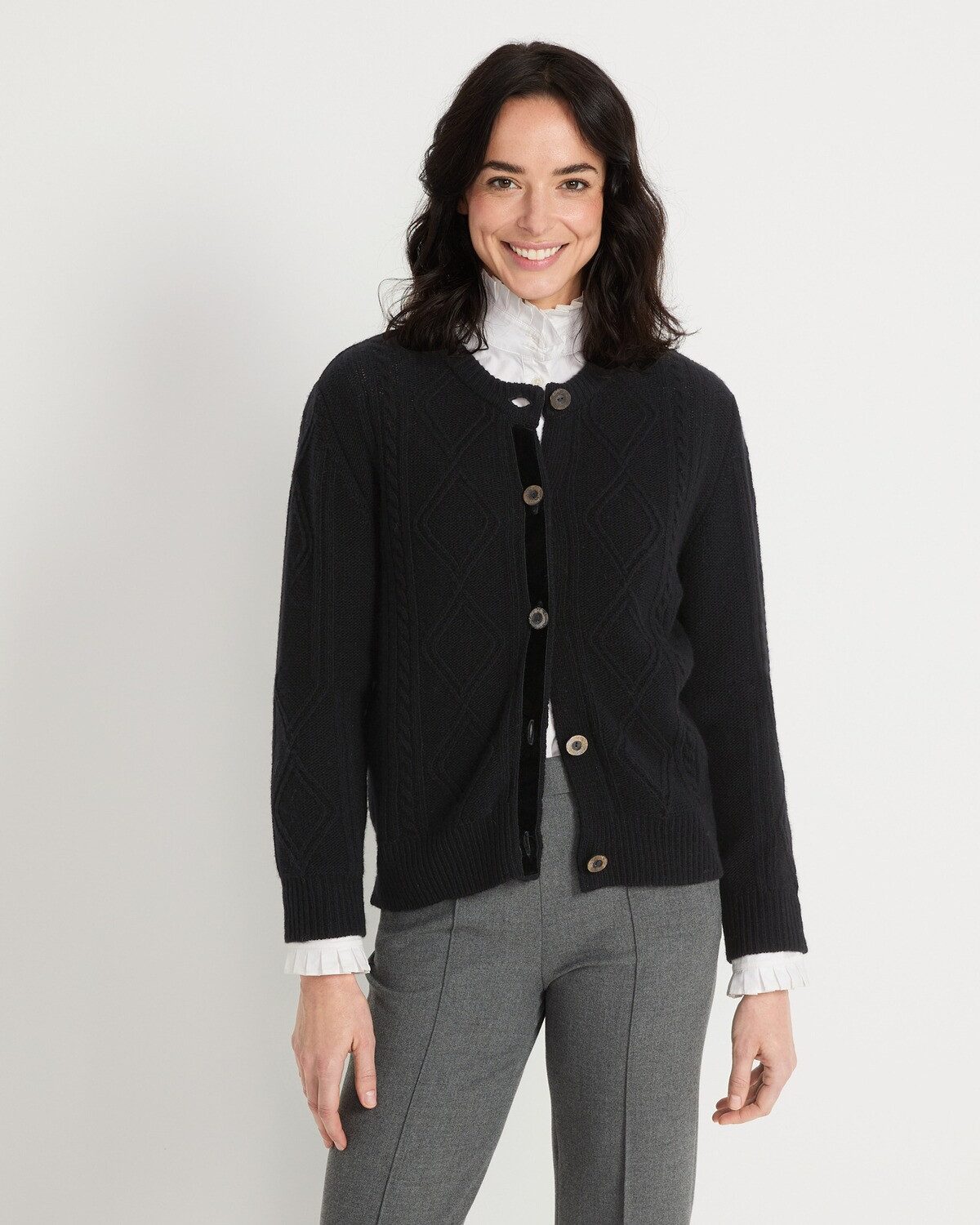 Reitmayer Trachtenjacke Strickjacke mit Samtband