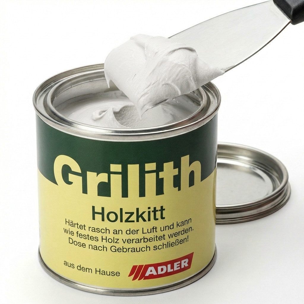 ADLER Spachtelmasse Grilith Holzkitt 200ml, Schnelltrocknend – spart Zeit bei Reparaturen