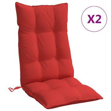 vidaXL Sitzauflage Hochlehner-Auflagen 2 Stk. Rot Oxford-Gewebe, (2 St)