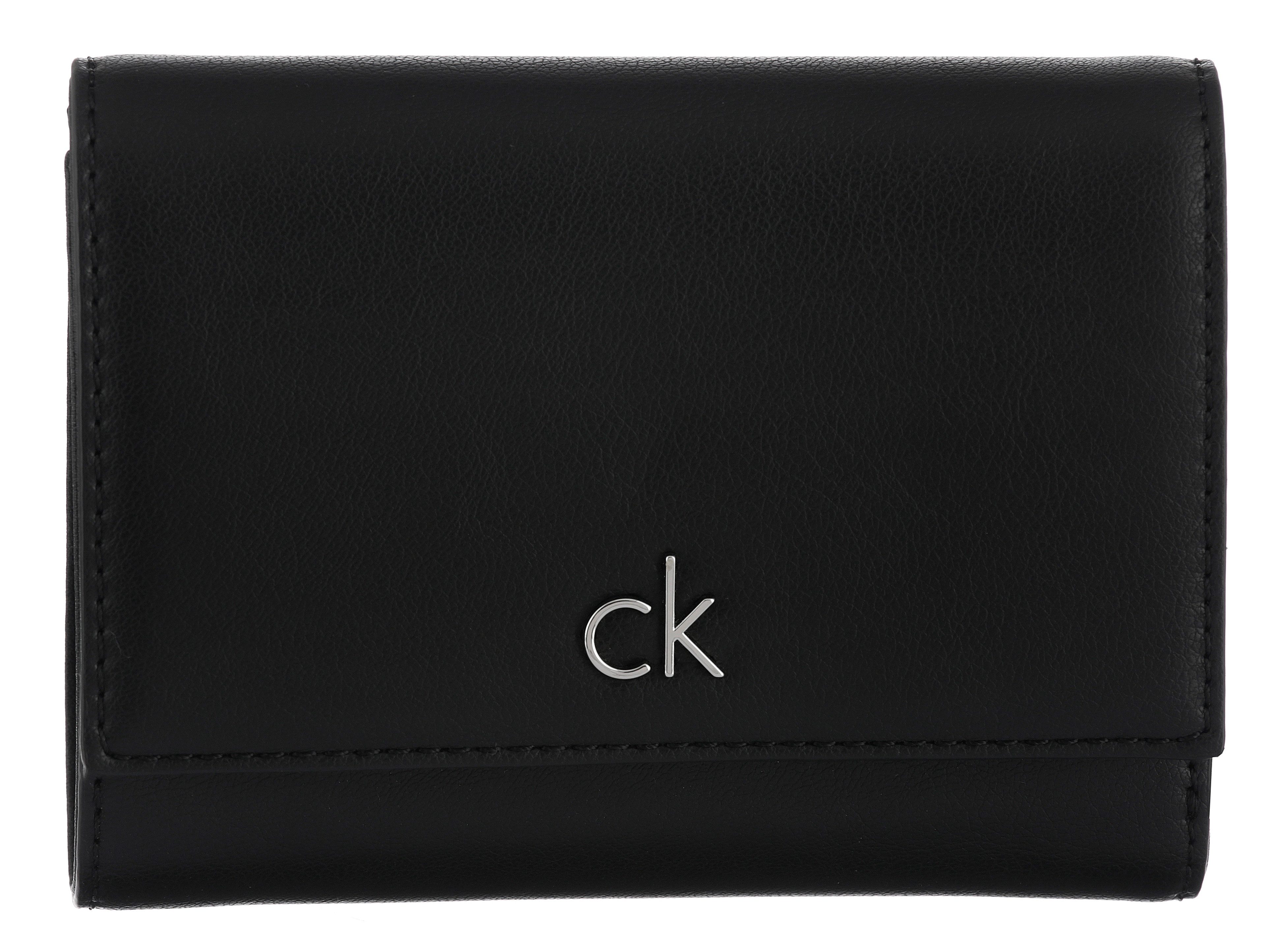 Calvin Klein Geldbörse CK RE-LOCK MEDIUM TRIFOLD, Damen Portemonnaie, Geldbeutel mit CK-Logoemblem