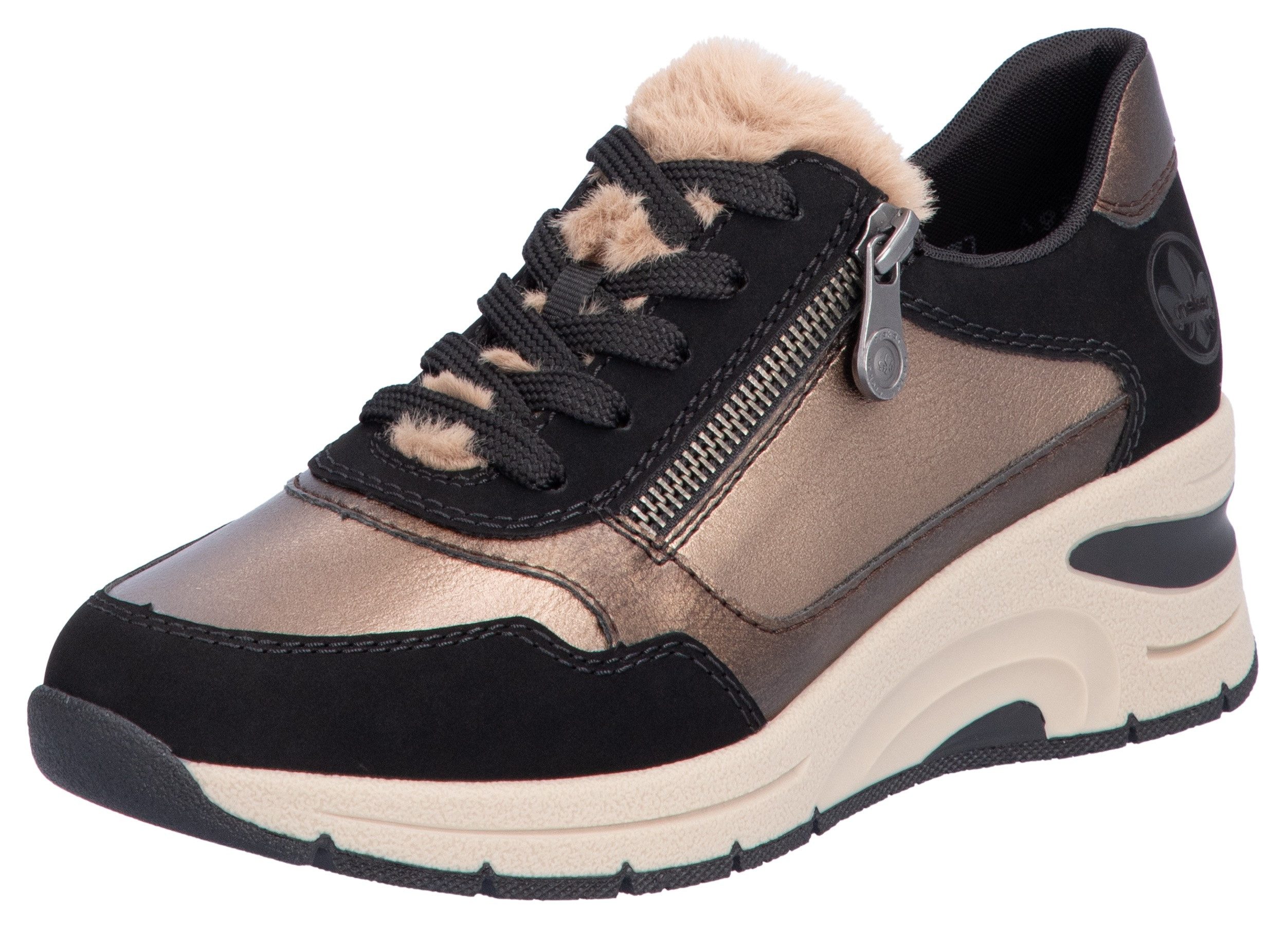 Rieker Keilsneaker, Freizeitschuh, Schnürschuh mit Schaftrandpolsterung, sc günstig online kaufen
