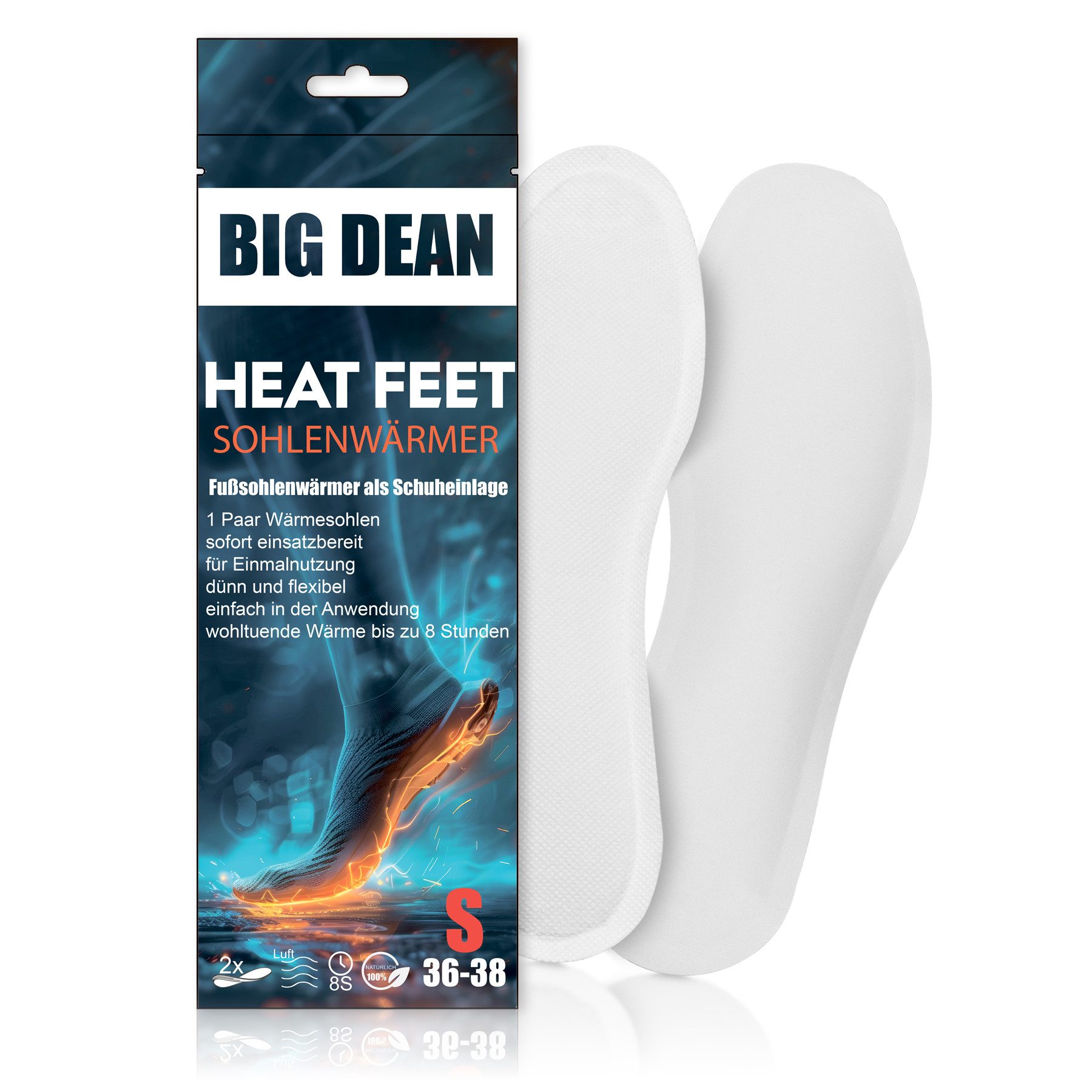 BigDean Thermosohlen 5 Paar Fußwärmer Sohlenwärmer für Schuhgröße 36-38 8h Wärme (Set, 5-tlg., 5 Paar), Sohlenwärmer für Schuhgröße 36-38