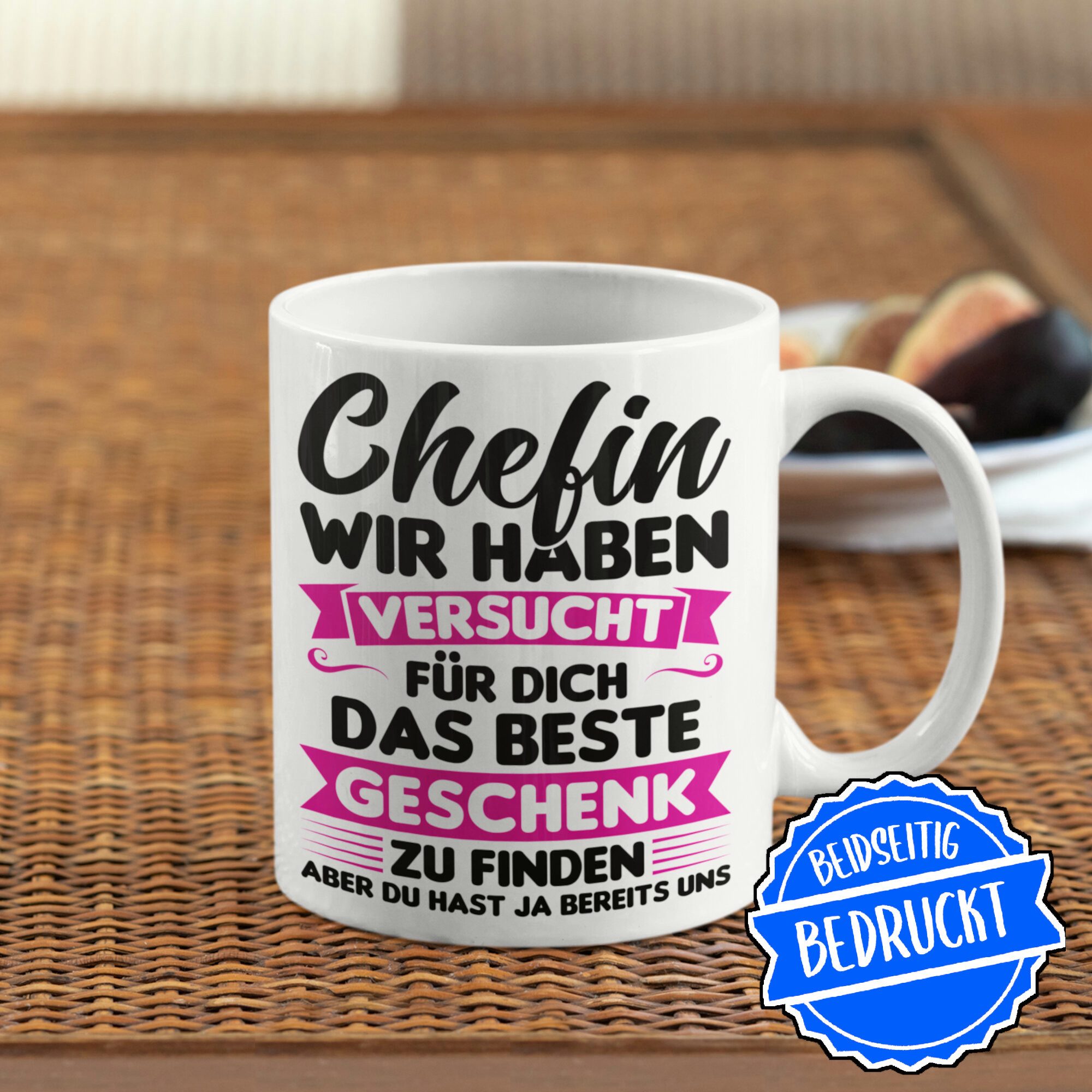 Printmacher Tasse Chefin Tasse wir haben versucht Geschenk, Chefin Abschied Geschenk