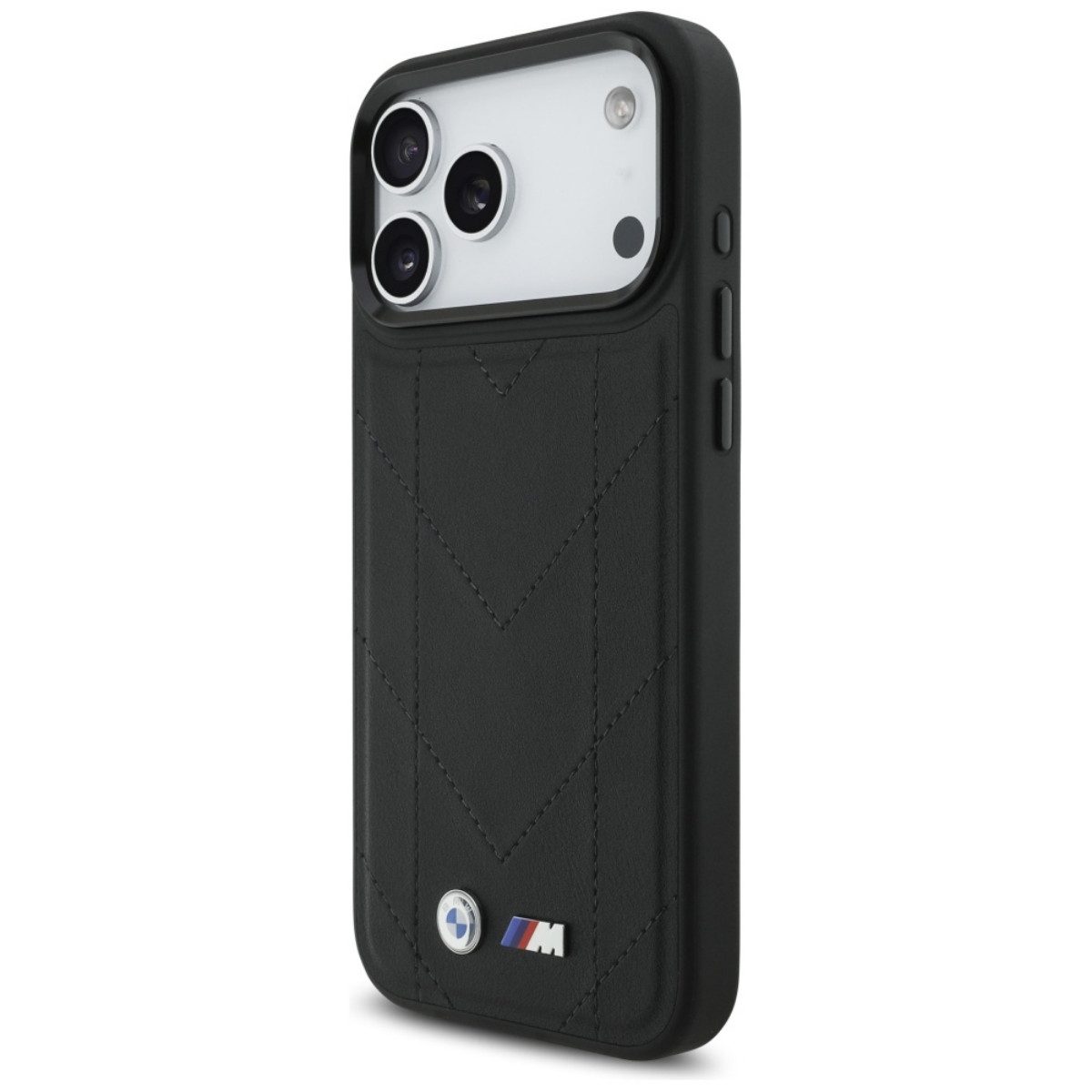 BMW Handyhülle M Quilted Design Case Kompatibel mit iPhone 17 Pro Max Luxus 6,9, Gestepptes BMW M Design mit metallischem Logo